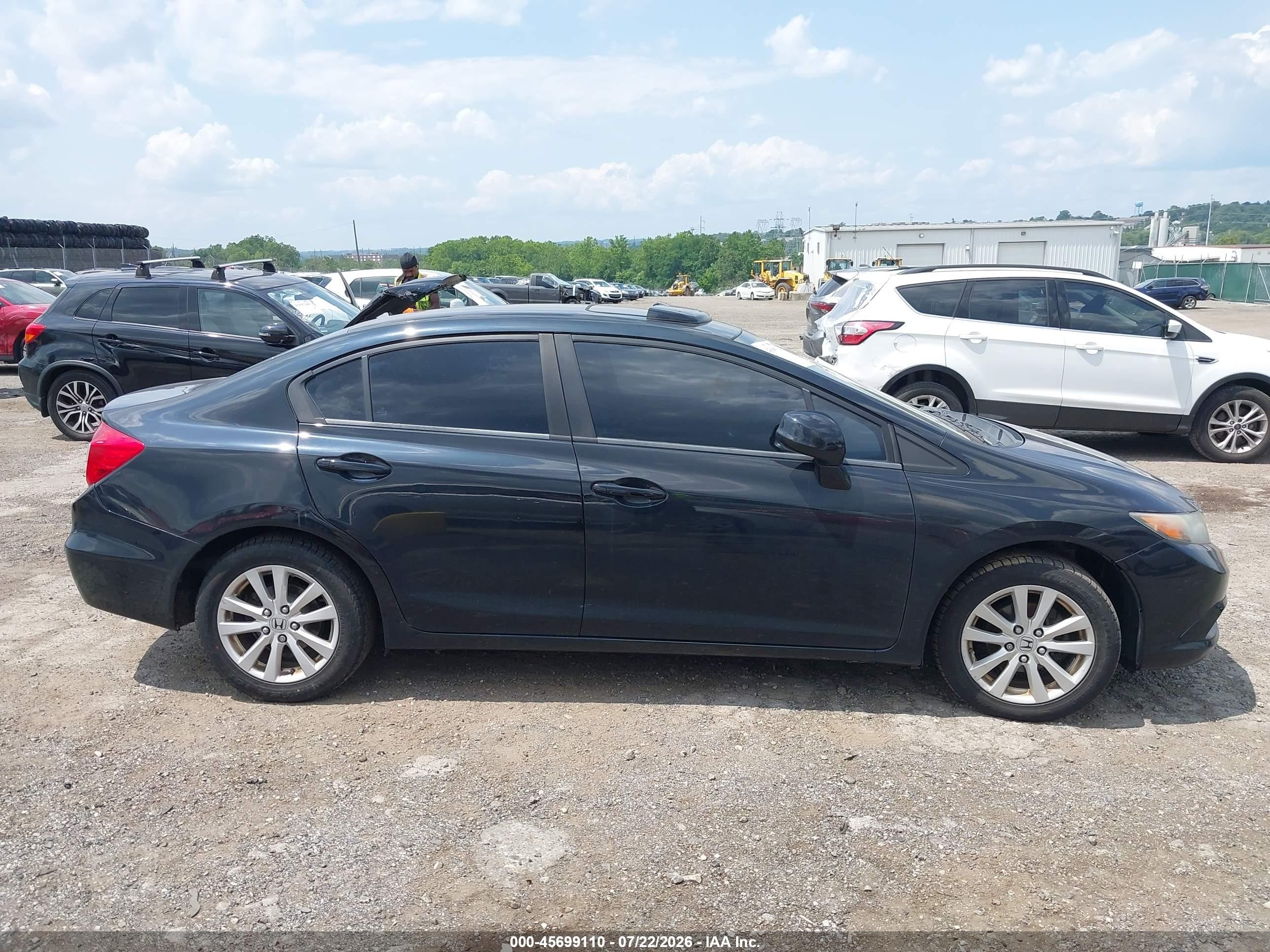 2012 Honda Civic Ex Black vin: 19XFB2F8XCE372521