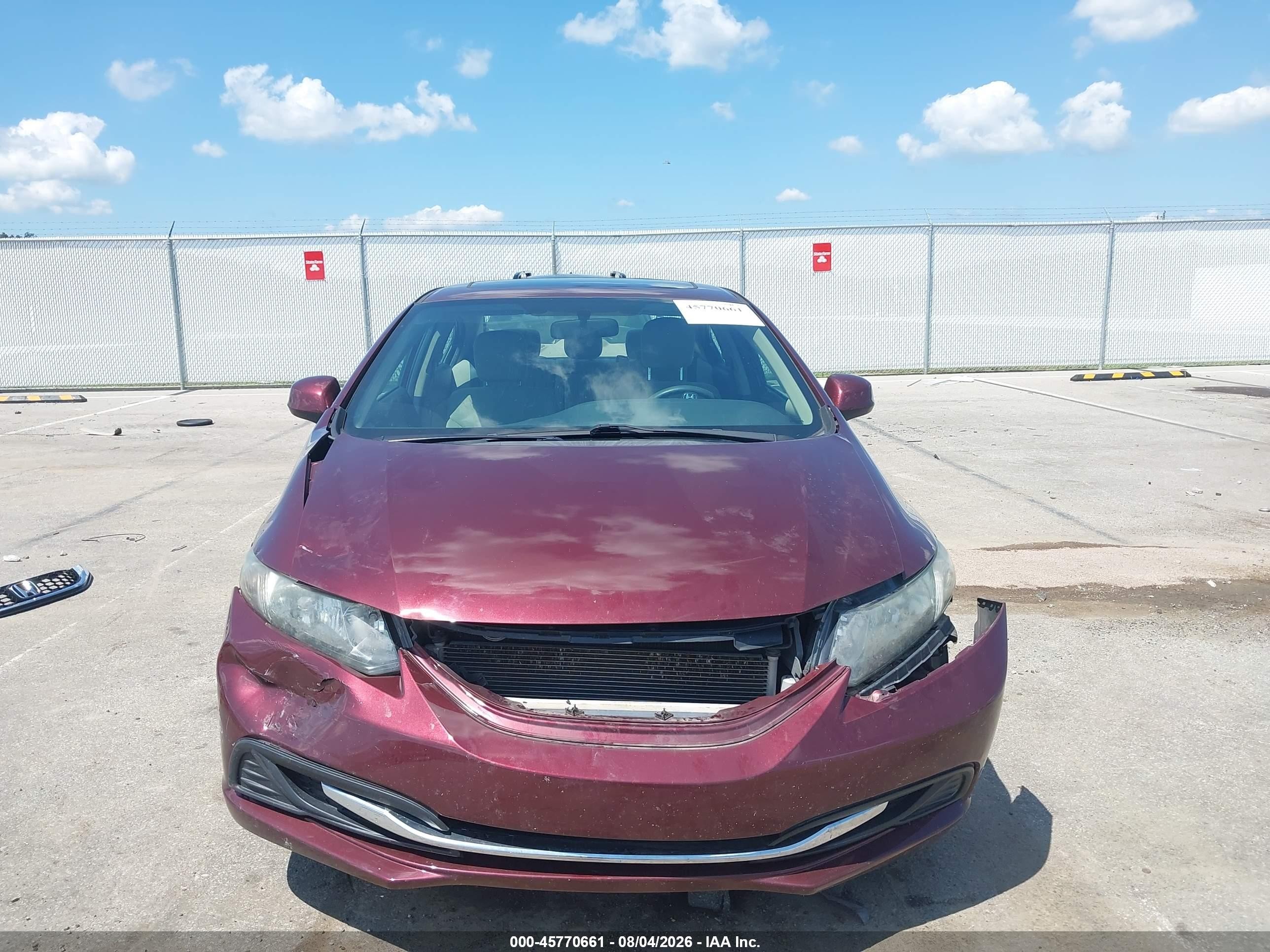 2013 Honda Civic Ex Темно-бордовый vin: 19XFB2F8XDE010786