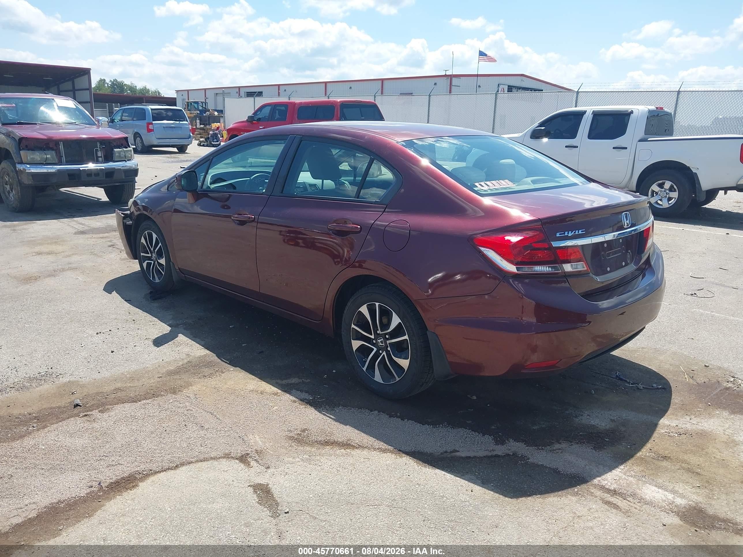 2013 Honda Civic Ex Темно-бордовый vin: 19XFB2F8XDE010786