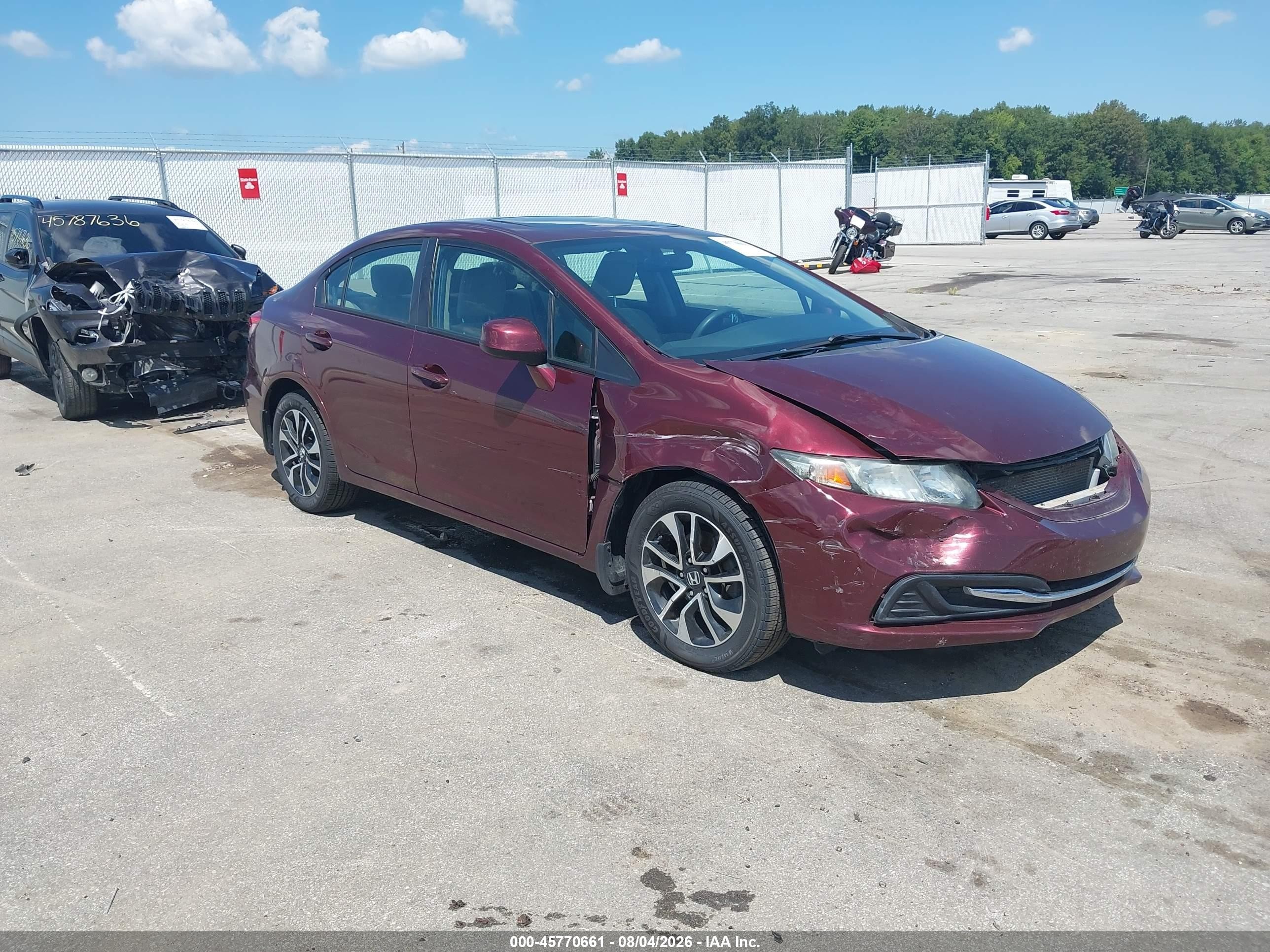 2013 Honda Civic Ex Maroon vin: 19XFB2F8XDE010786