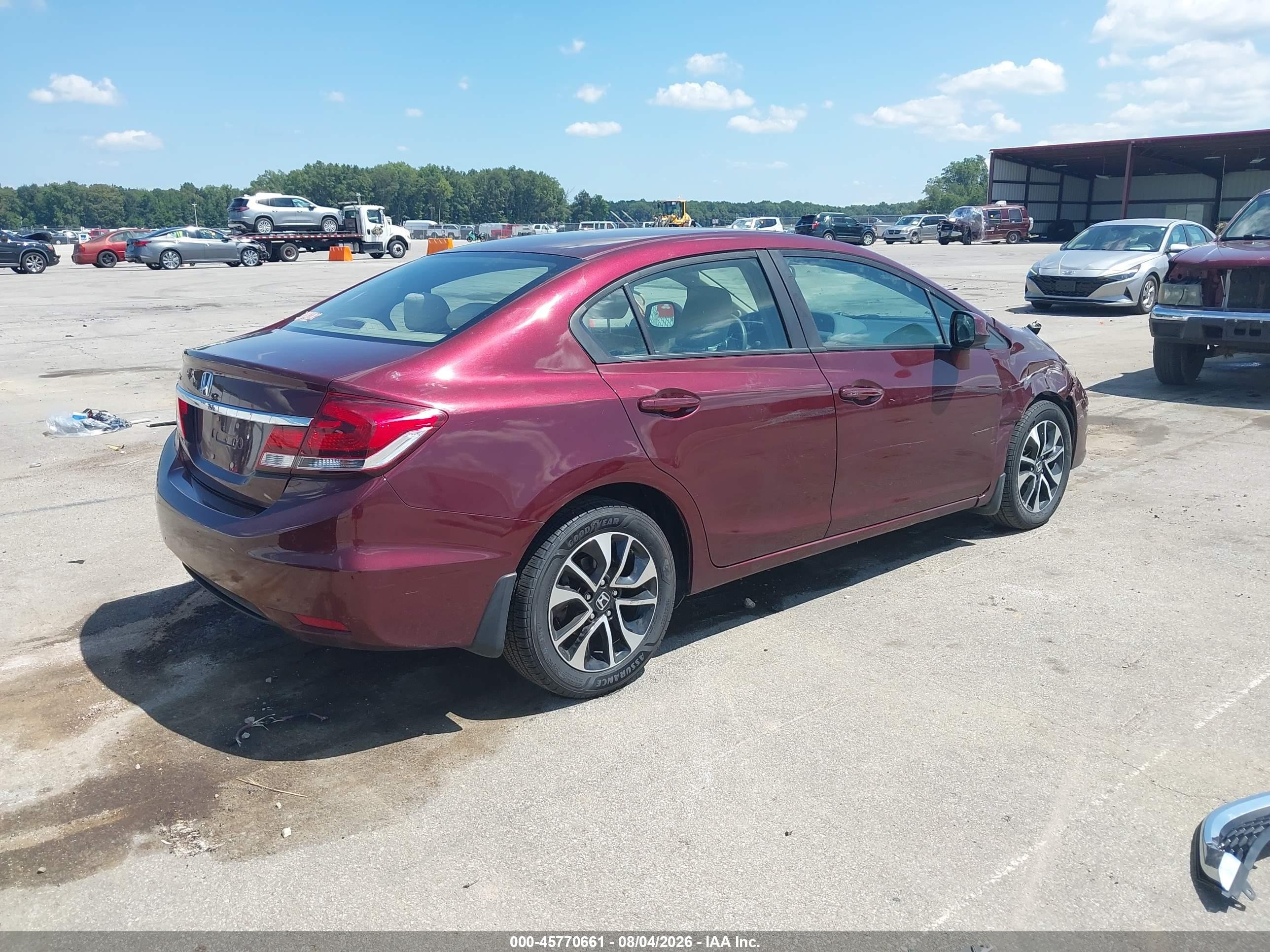 2013 Honda Civic Ex Темно-бордовый vin: 19XFB2F8XDE010786