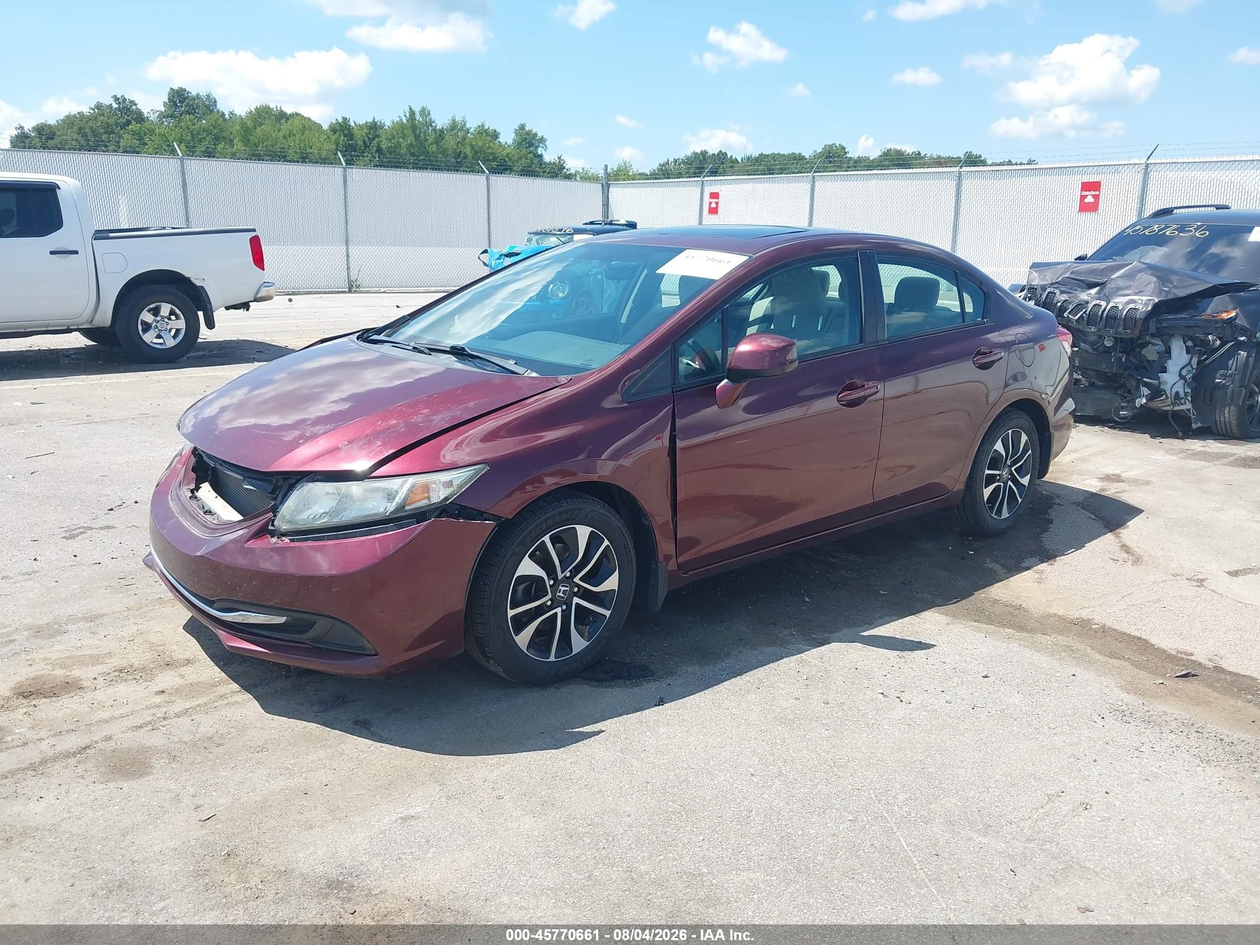 2013 Honda Civic Ex Темно-бордовый vin: 19XFB2F8XDE010786
