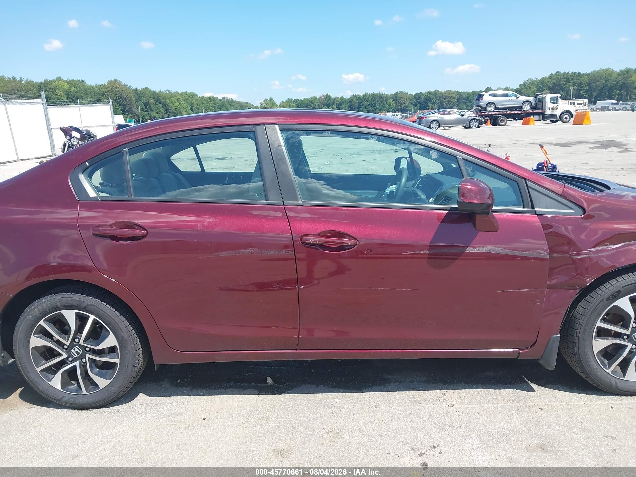 2013 Honda Civic Ex Темно-бордовый vin: 19XFB2F8XDE010786