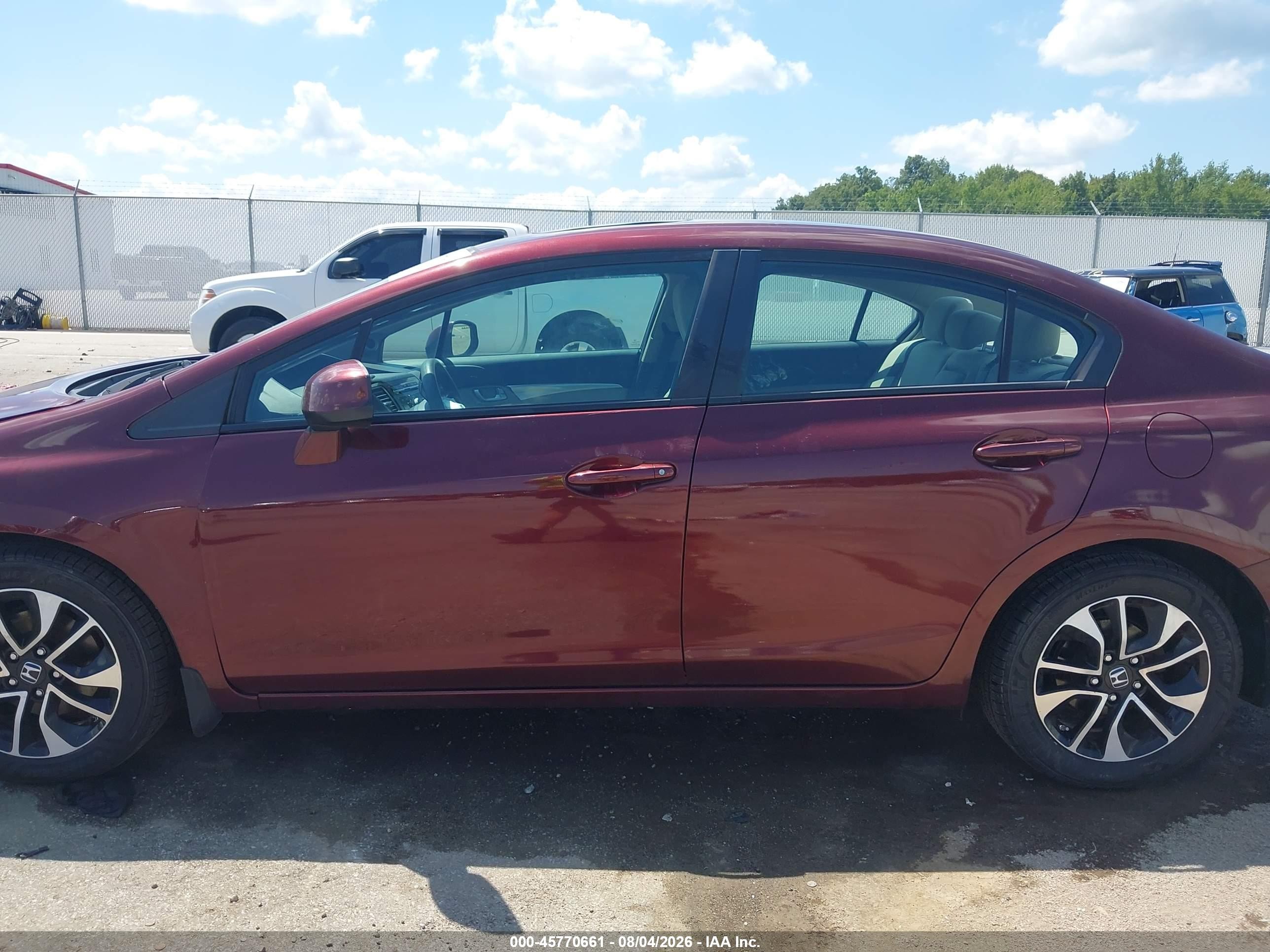 2013 Honda Civic Ex Темно-бордовый vin: 19XFB2F8XDE010786