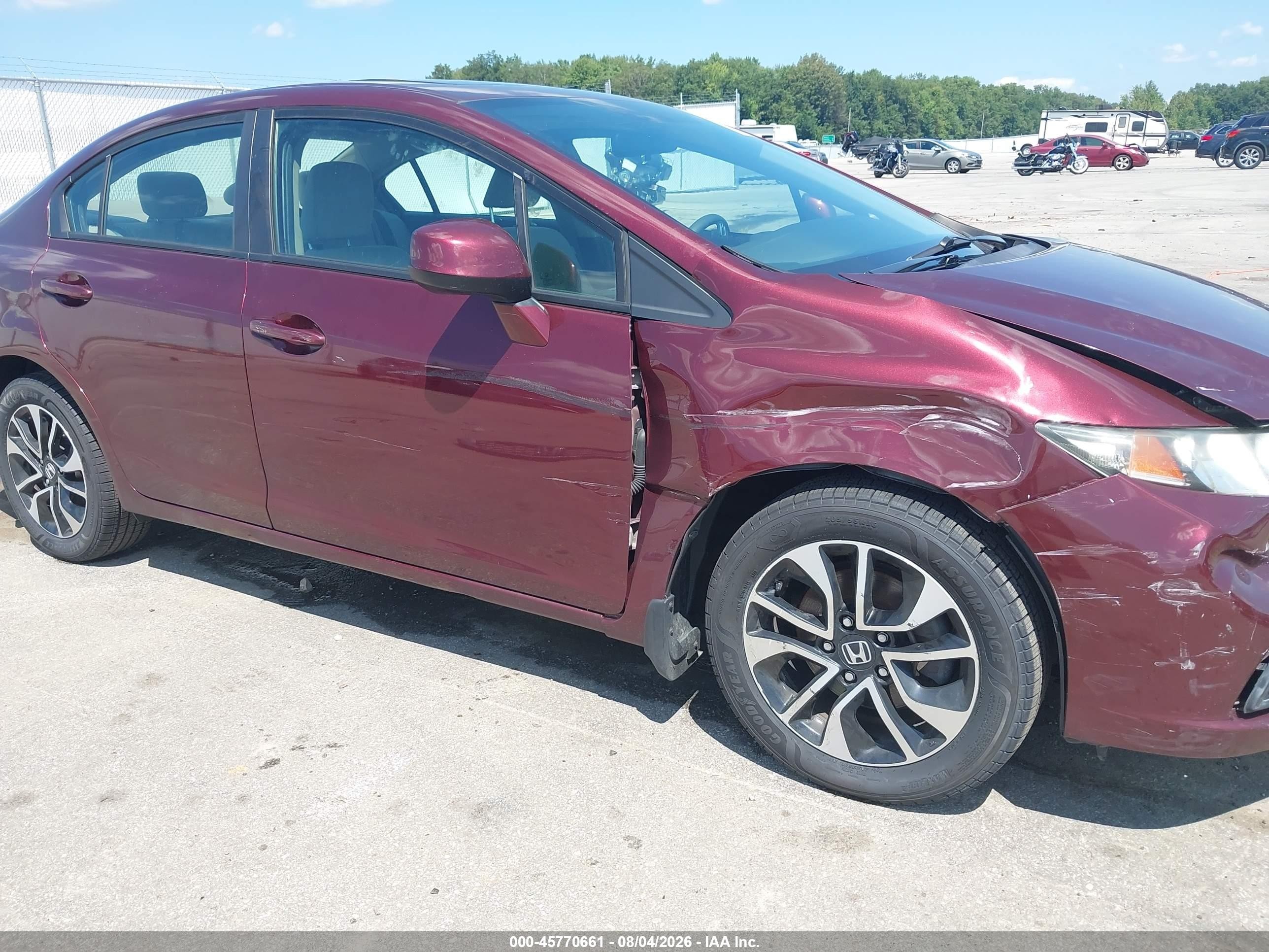 2013 Honda Civic Ex Темно-бордовый vin: 19XFB2F8XDE010786