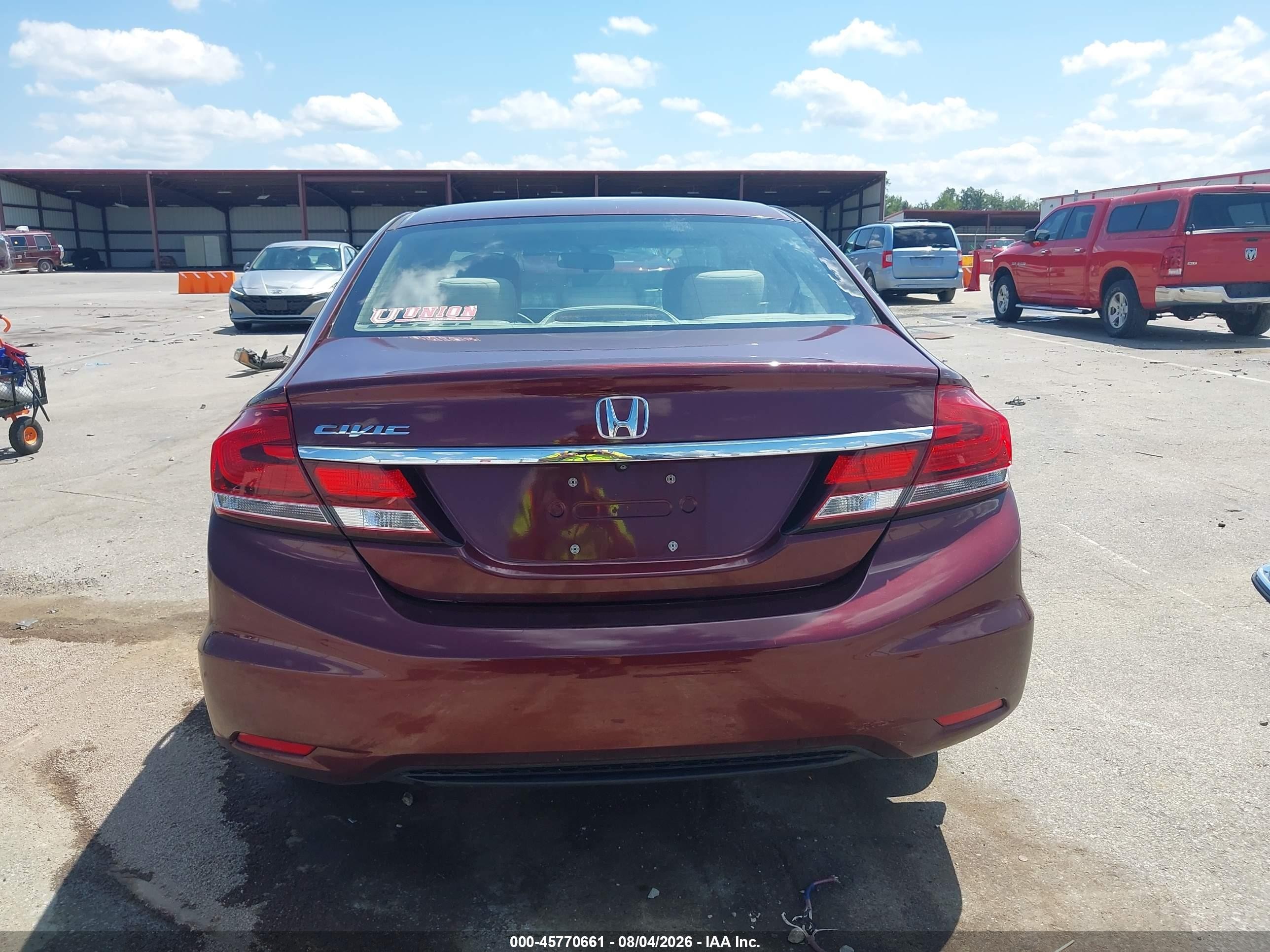 2013 Honda Civic Ex Темно-бордовый vin: 19XFB2F8XDE010786