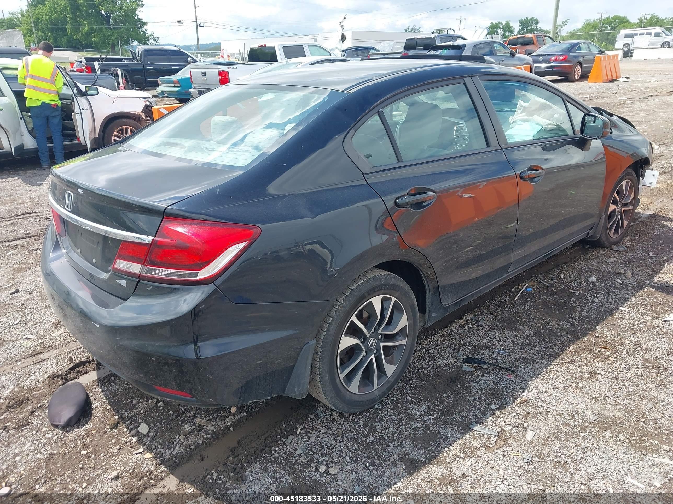 2013 Honda Civic Ex Черный vin: 19XFB2F8XDE045098
