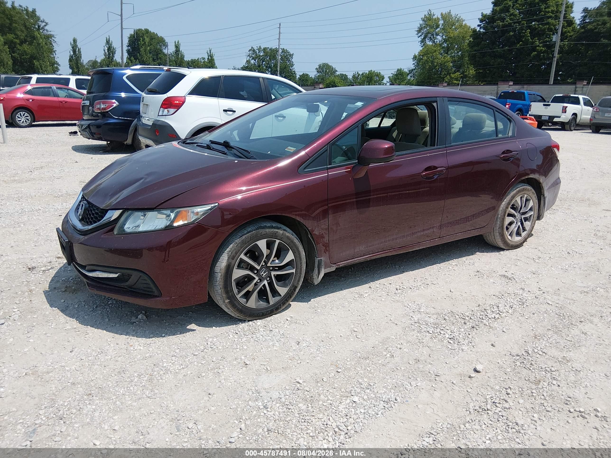2013 Honda Civic Ex Красный vin: 19XFB2F8XDE062550