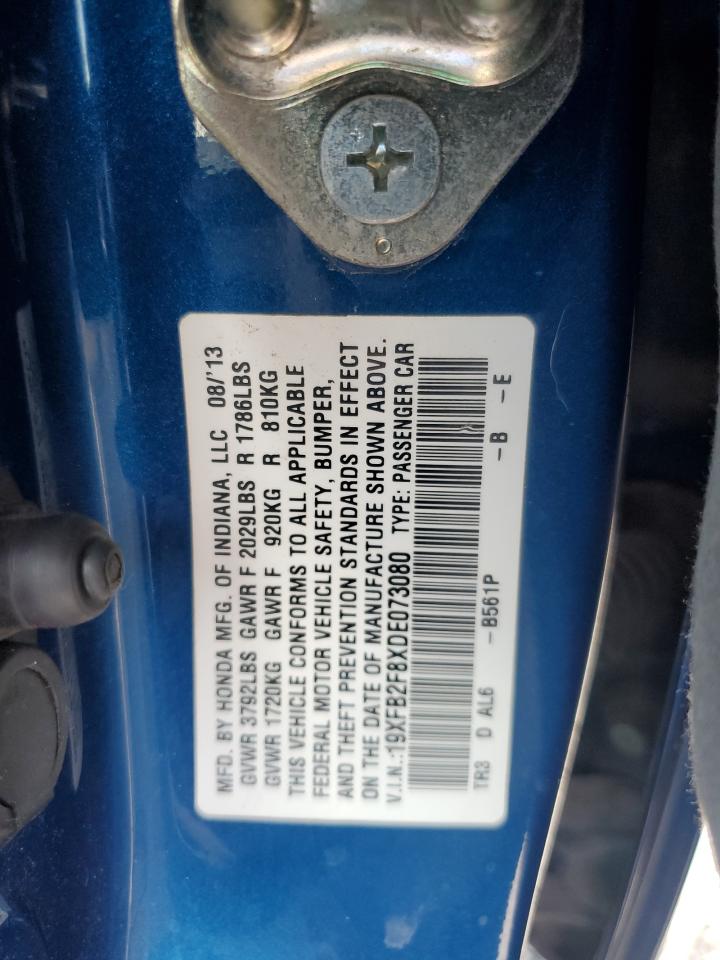 2013 Honda Civic Ex Blue vin: 19XFB2F8XDE073080