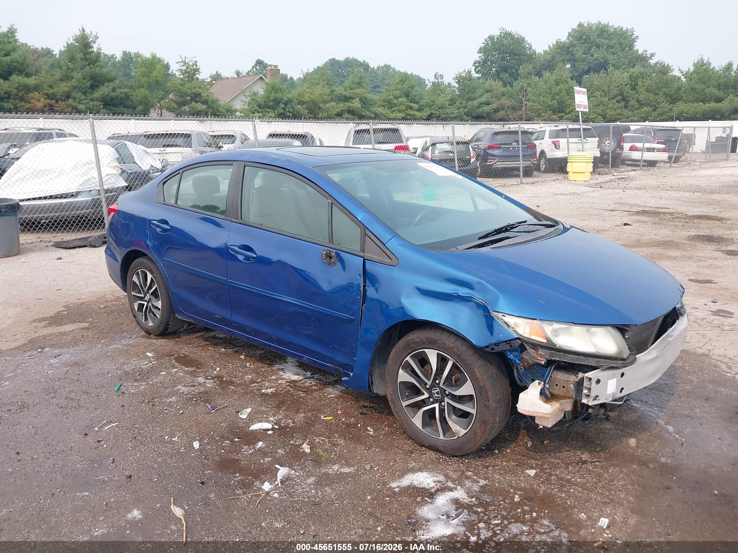 2013 Honda Civic Ex Blue vin: 19XFB2F8XDE074181