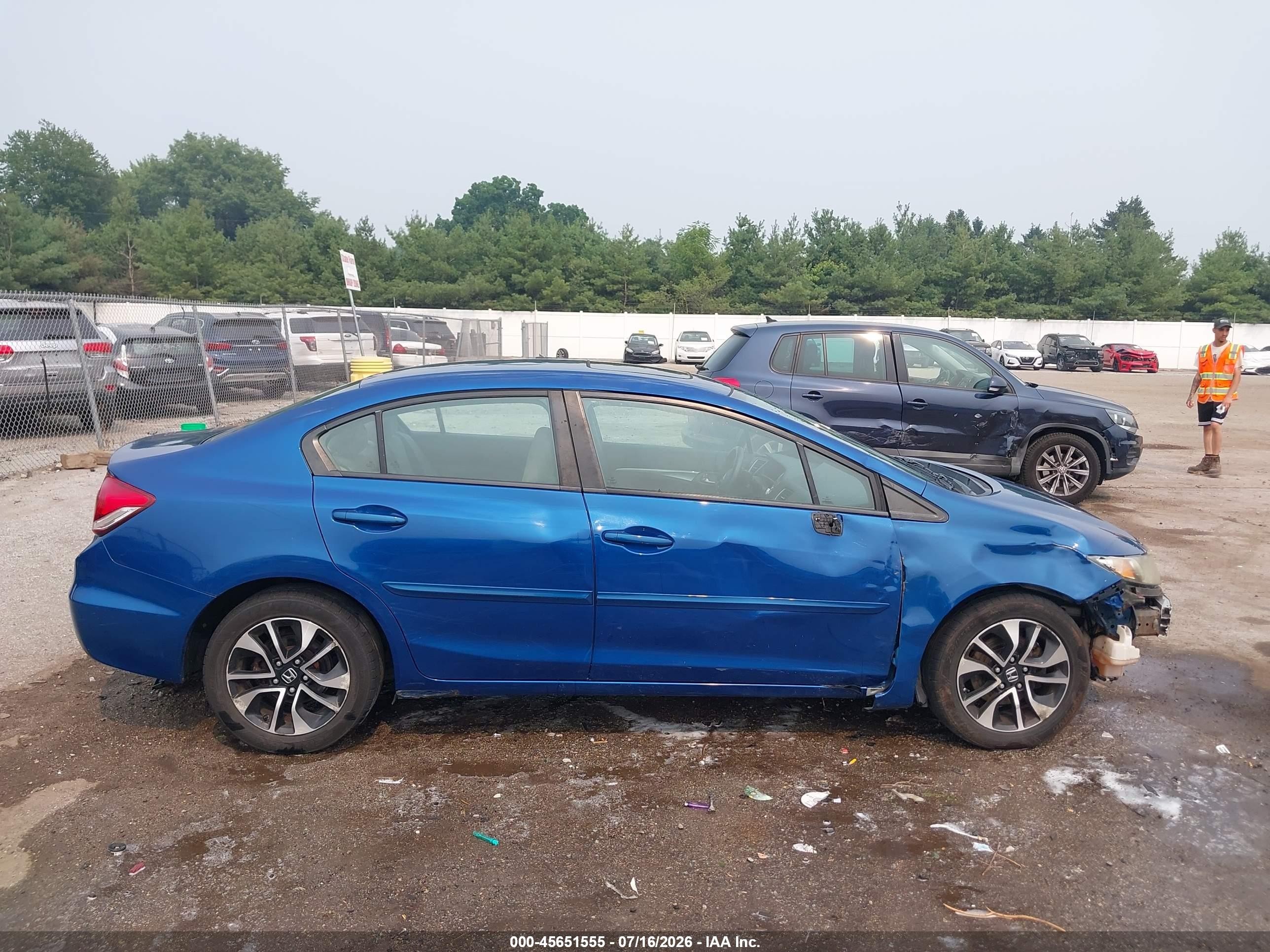 2013 Honda Civic Ex Blue vin: 19XFB2F8XDE074181