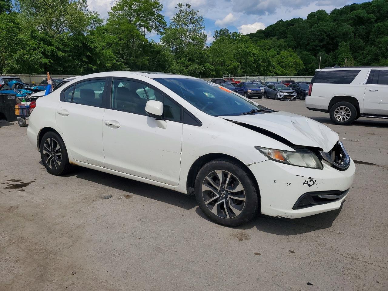 2013 Honda Civic Ex White vin: 19XFB2F8XDE256074