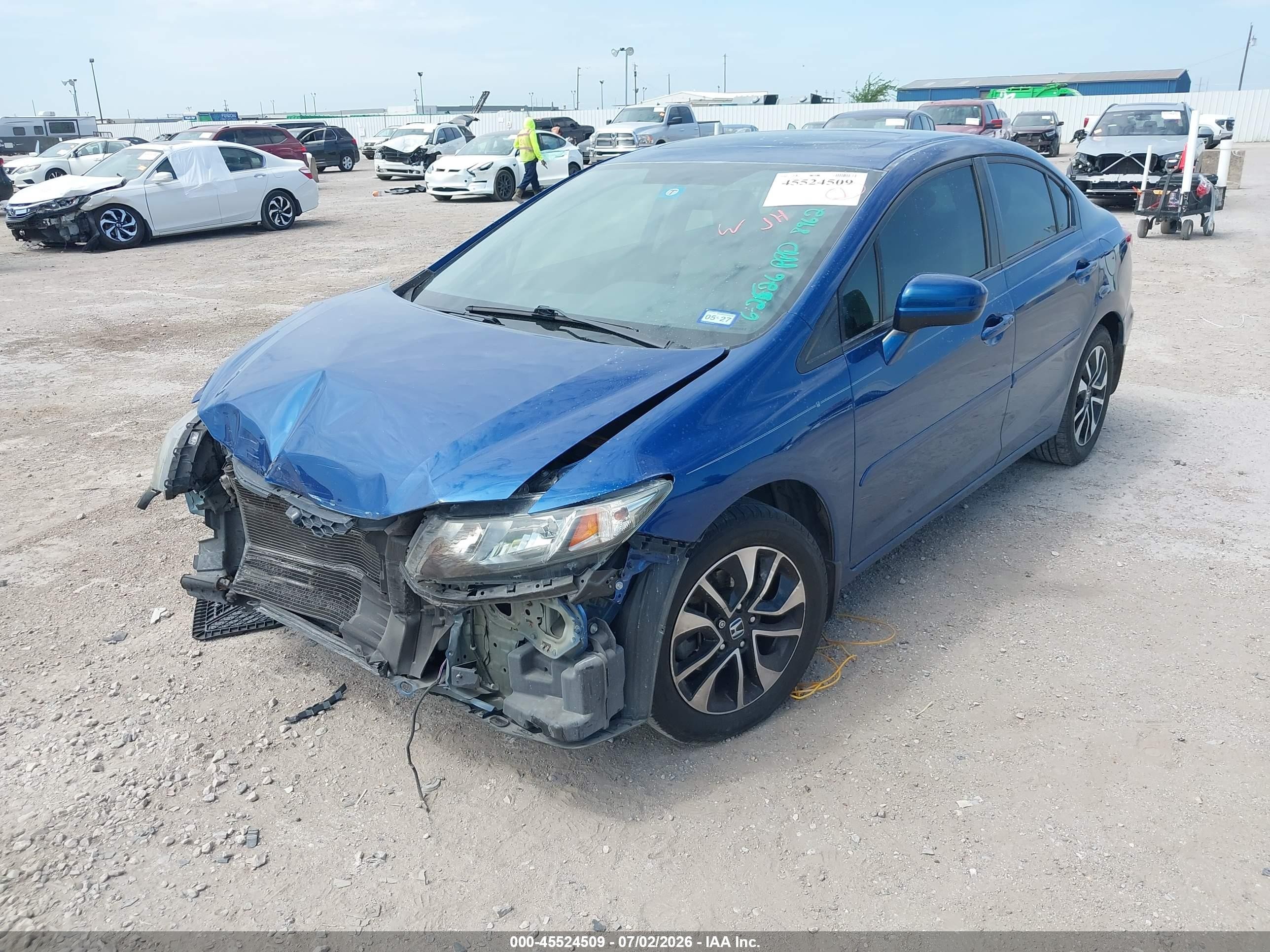 2014 Honda Civic Ex Blue vin: 19XFB2F8XEE038962