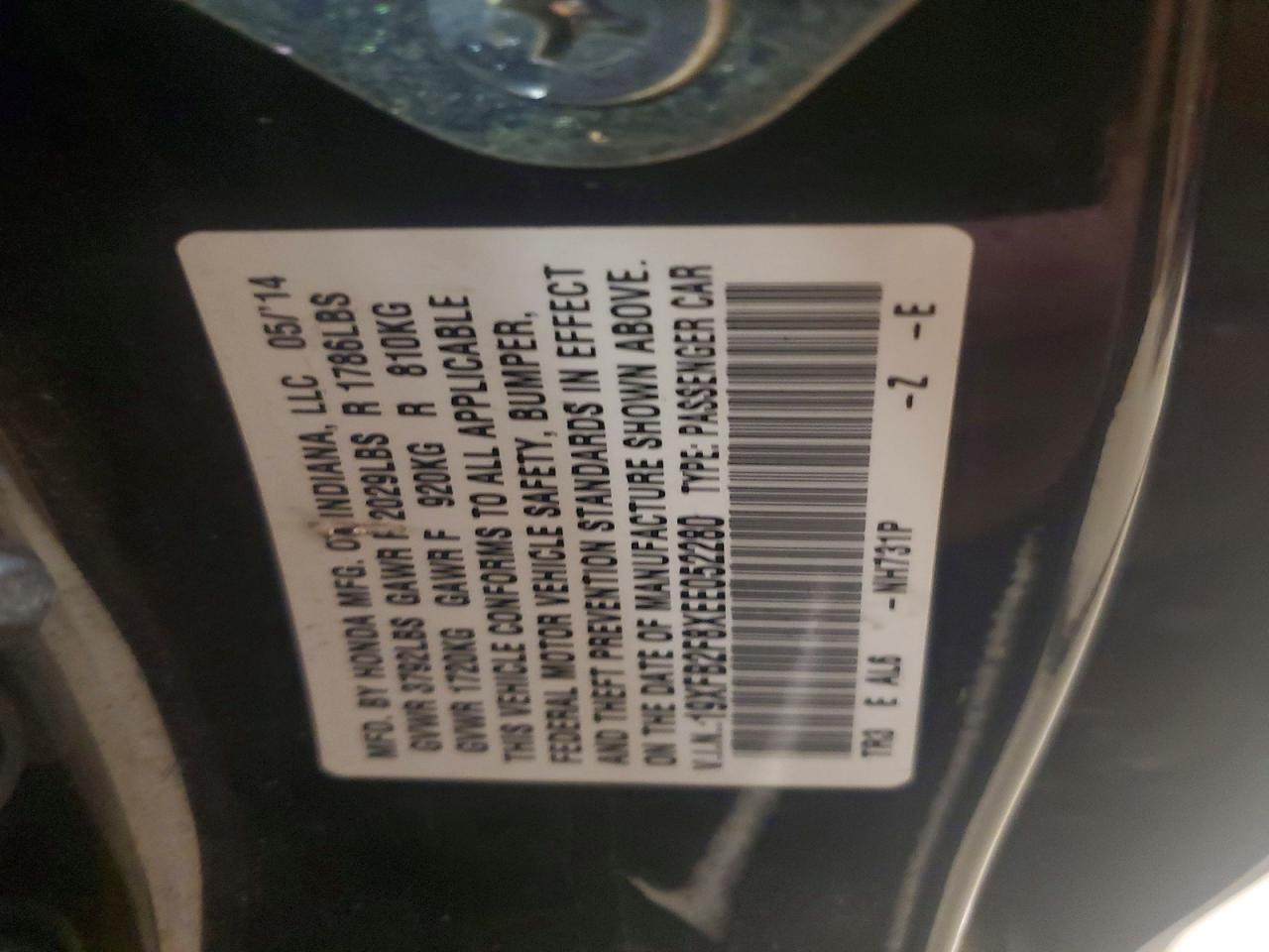 2014 Honda Civic Ex Black vin: 19XFB2F8XEE052280
