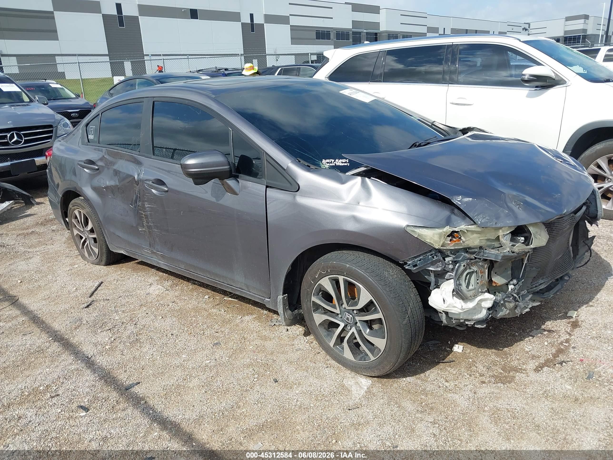 2014 Honda Civic Ex Gray vin: 19XFB2F8XEE060167