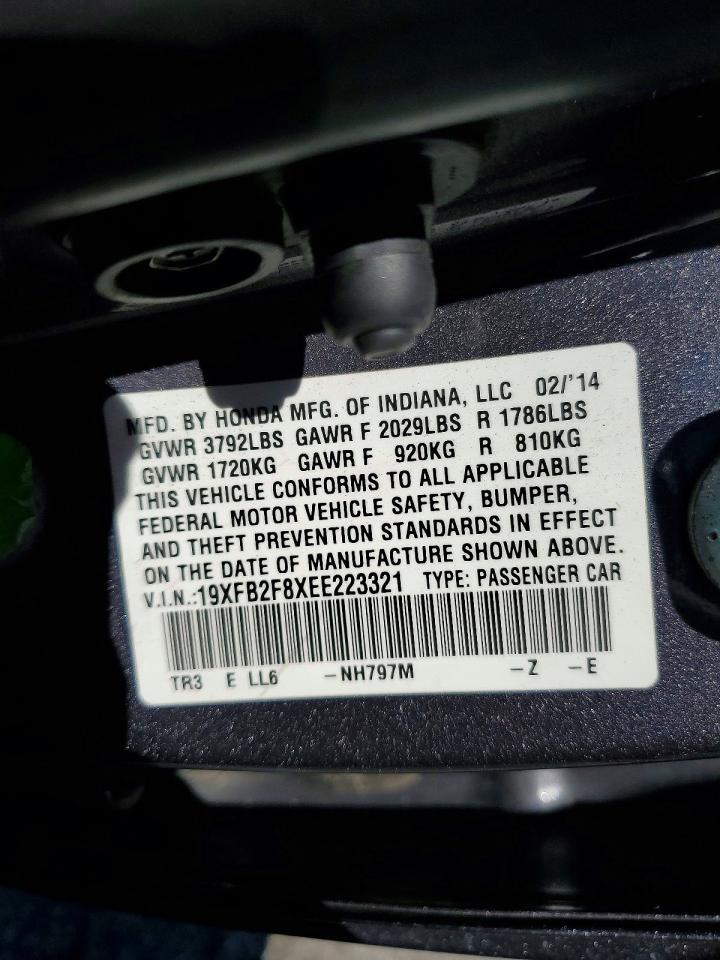 2014 Honda Civic Ex Charcoal vin: 19XFB2F8XEE223321