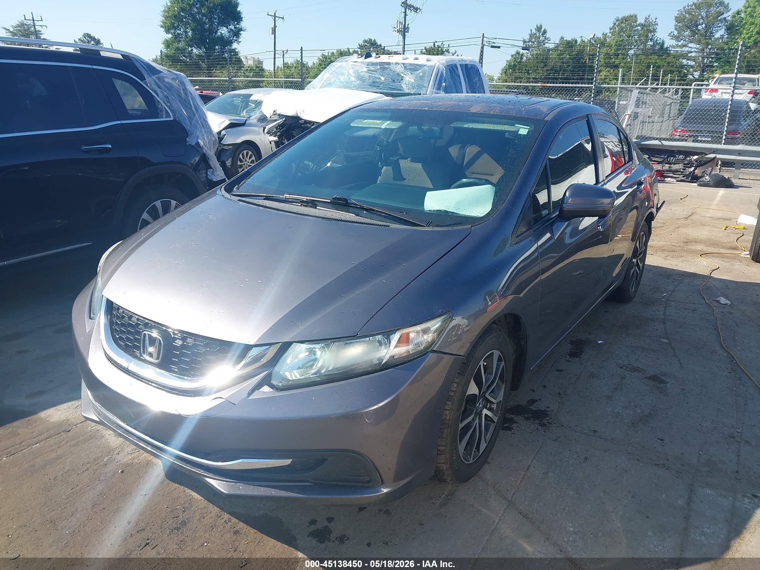 2014 Honda Civic Ex Gray vin: 19XFB2F8XEE224274