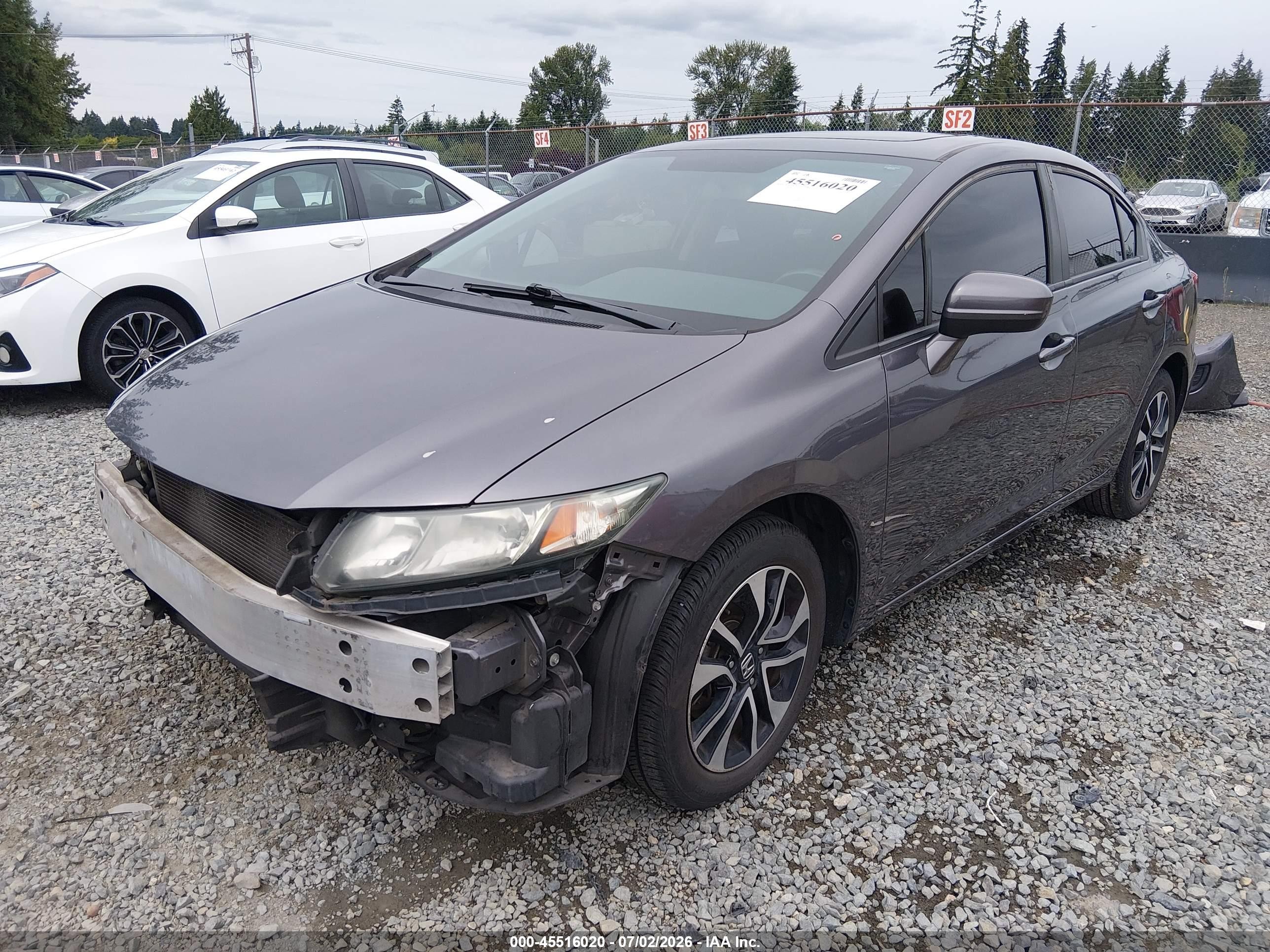 2014 Honda Civic Ex Серый vin: 19XFB2F8XEE267710