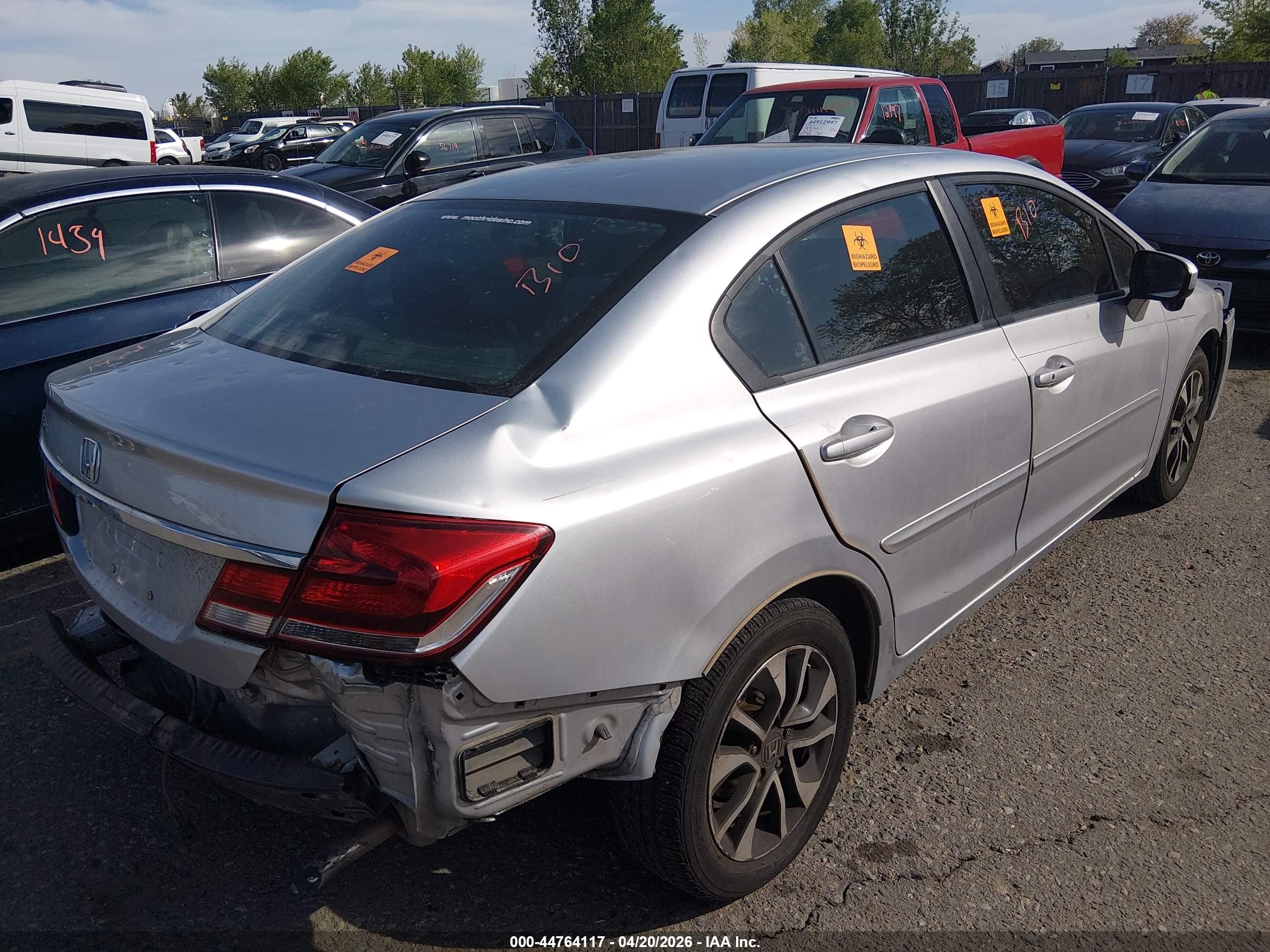 2015 Honda Civic Ex Серый vin: 19XFB2F8XFE022021