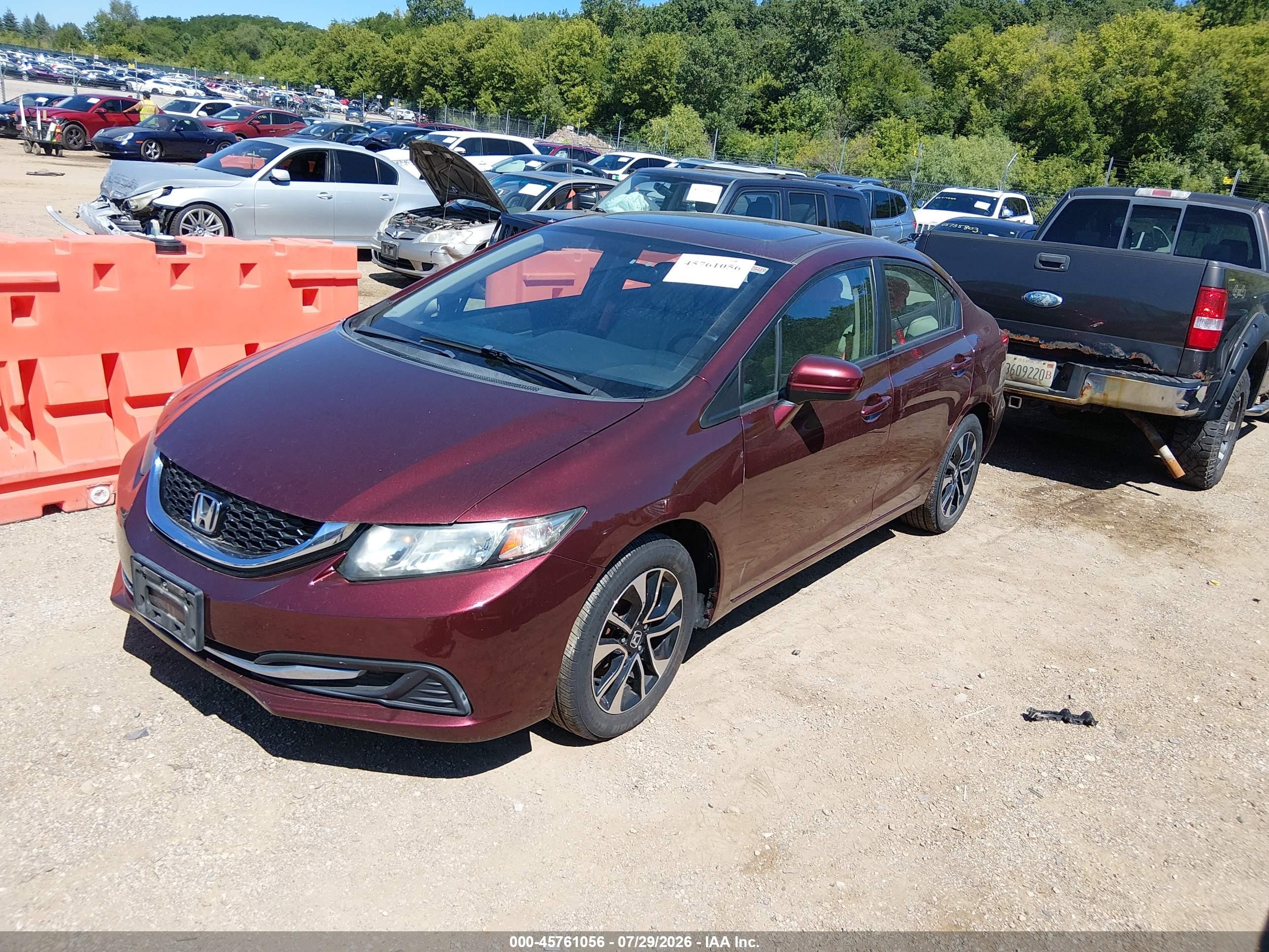 2015 Honda Civic Ex Maroon vin: 19XFB2F8XFE211316