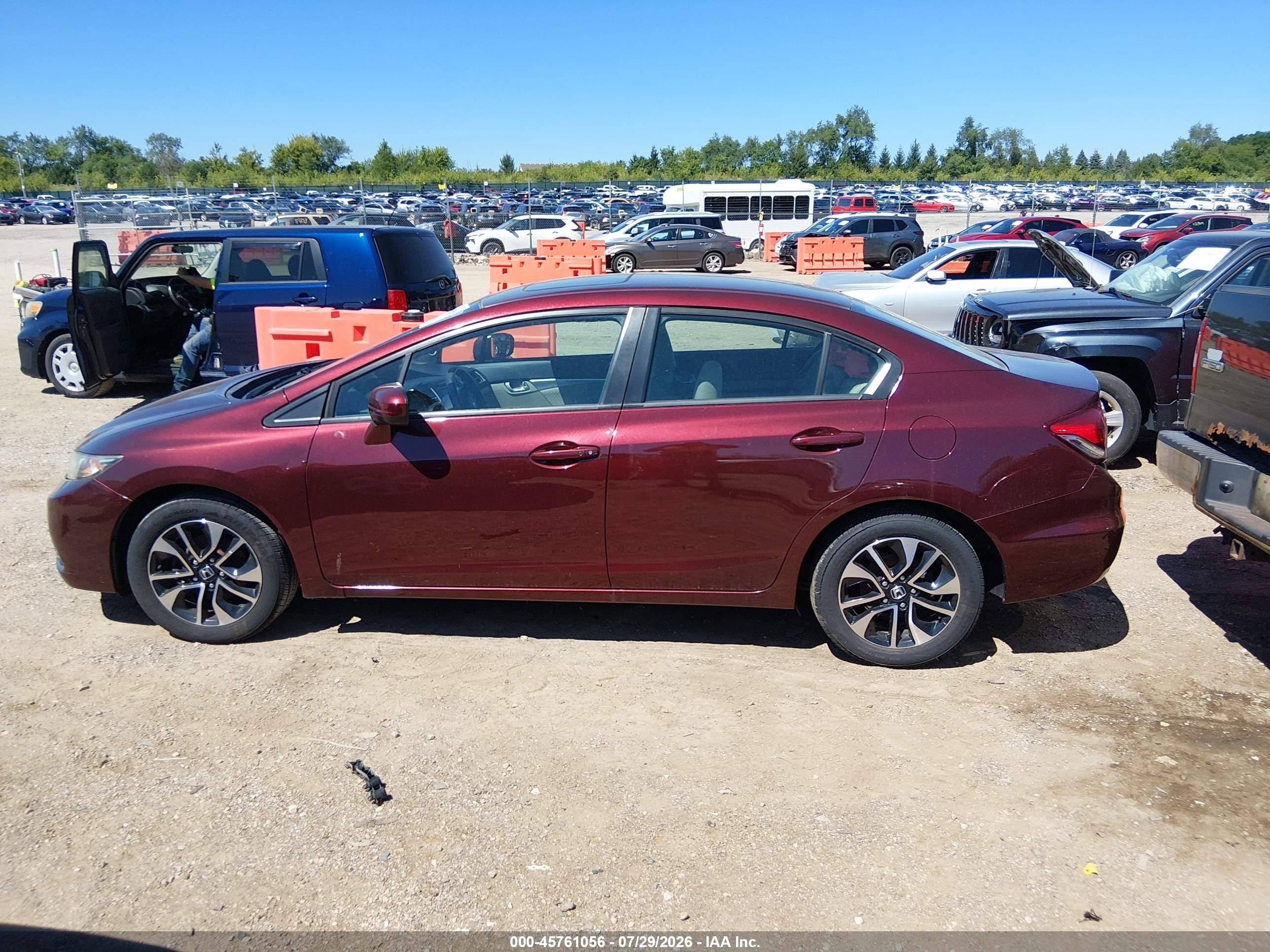 2015 Honda Civic Ex Maroon vin: 19XFB2F8XFE211316
