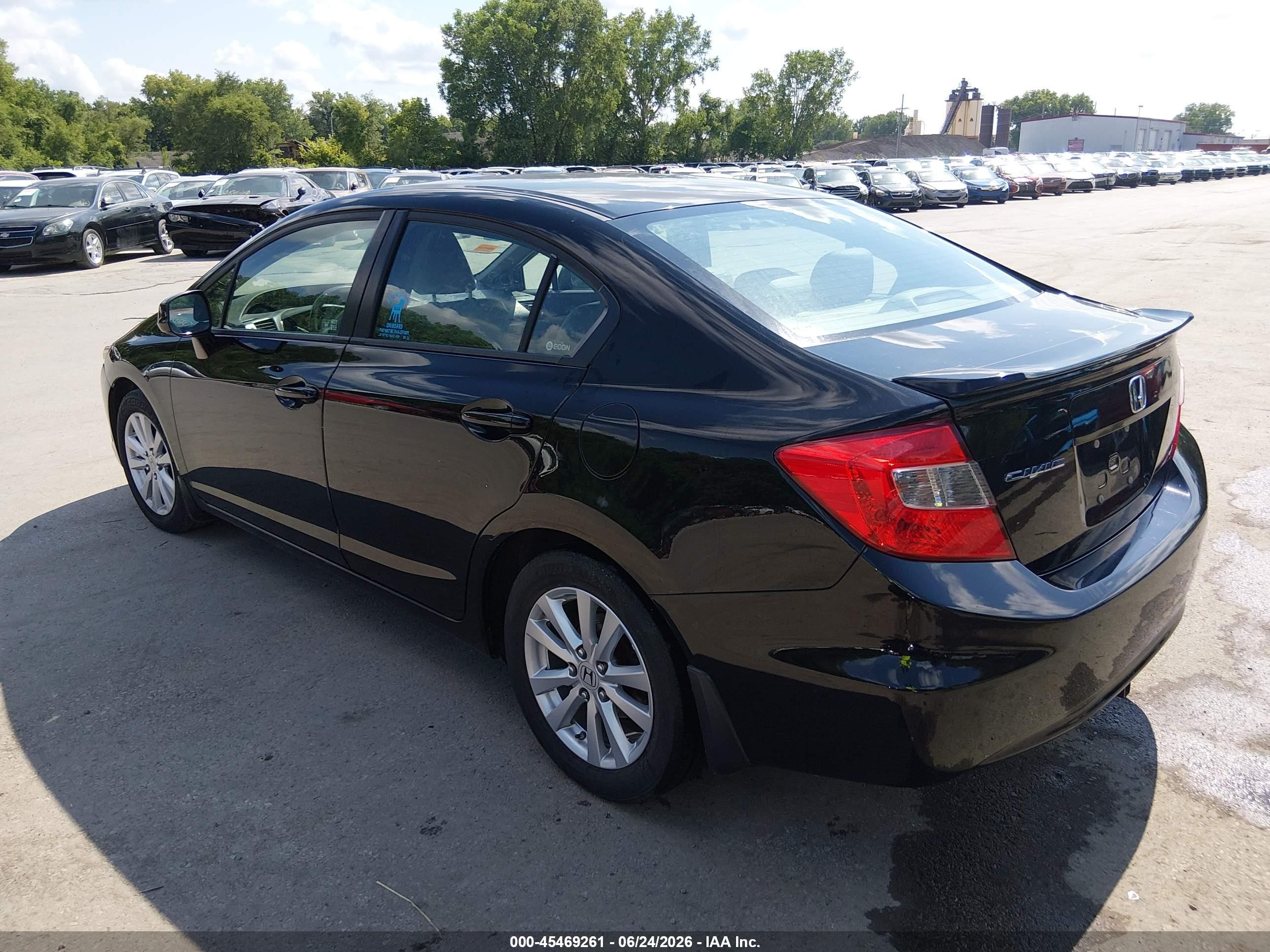 2012 Honda Civic Ex-l Black vin: 19XFB2F90CE000677