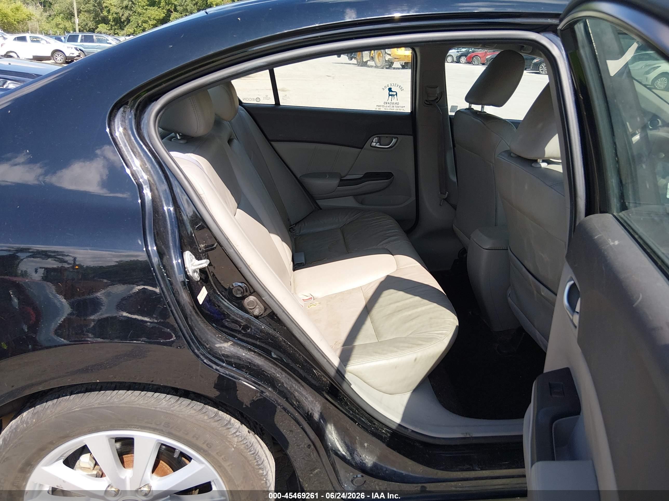 2012 Honda Civic Ex-l Black vin: 19XFB2F90CE000677