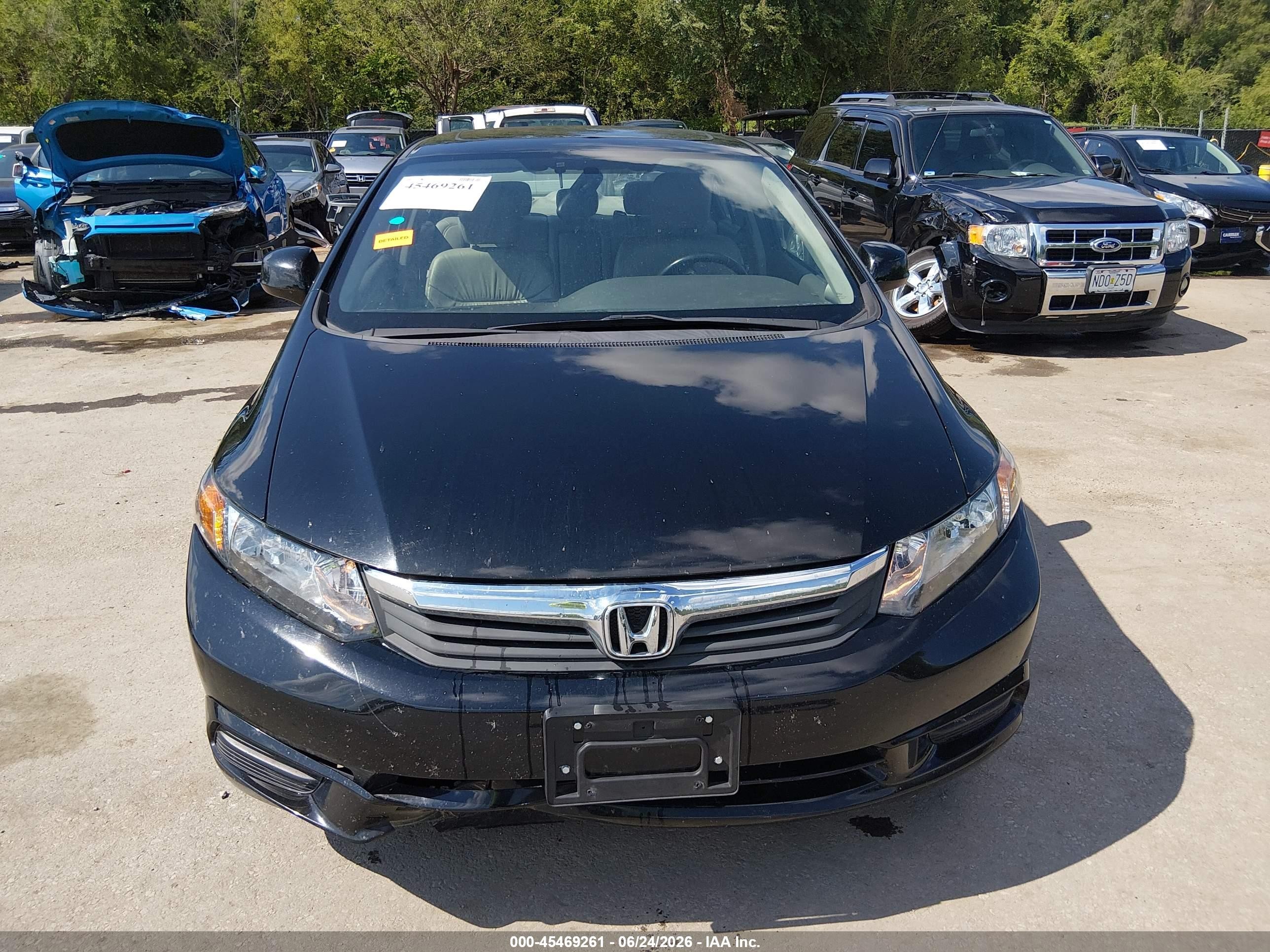 2012 Honda Civic Ex-l Black vin: 19XFB2F90CE000677