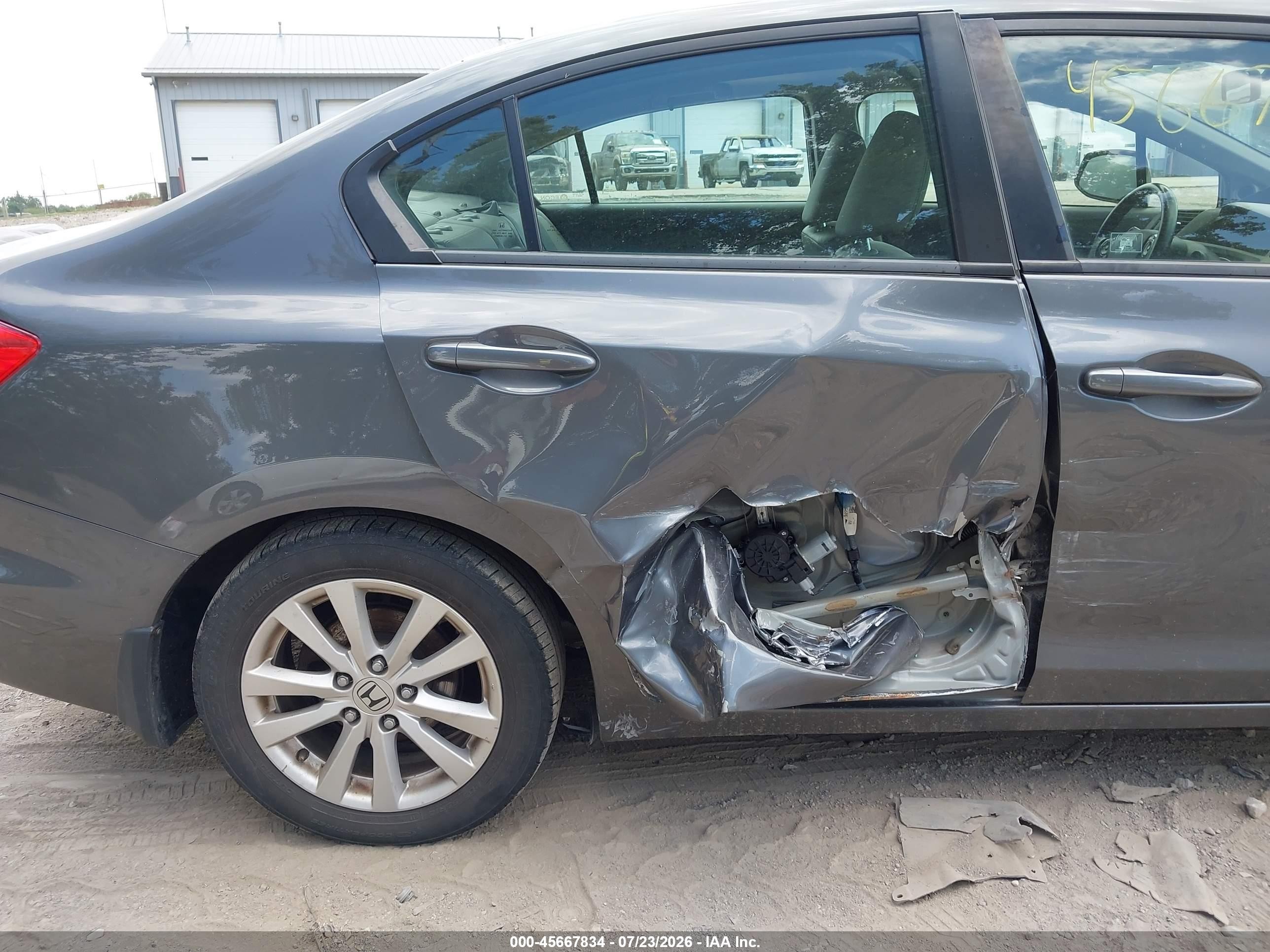 2012 Honda Civic Ex-l Gray vin: 19XFB2F90CE023652