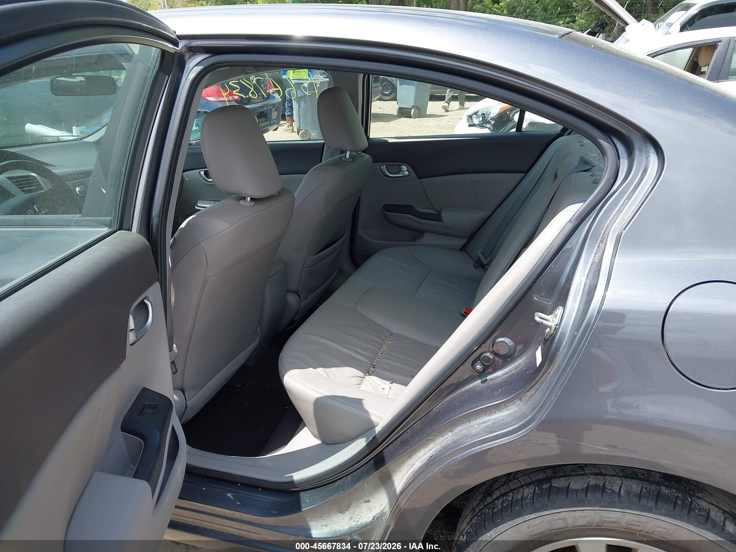 2012 Honda Civic Ex-l Gray vin: 19XFB2F90CE023652