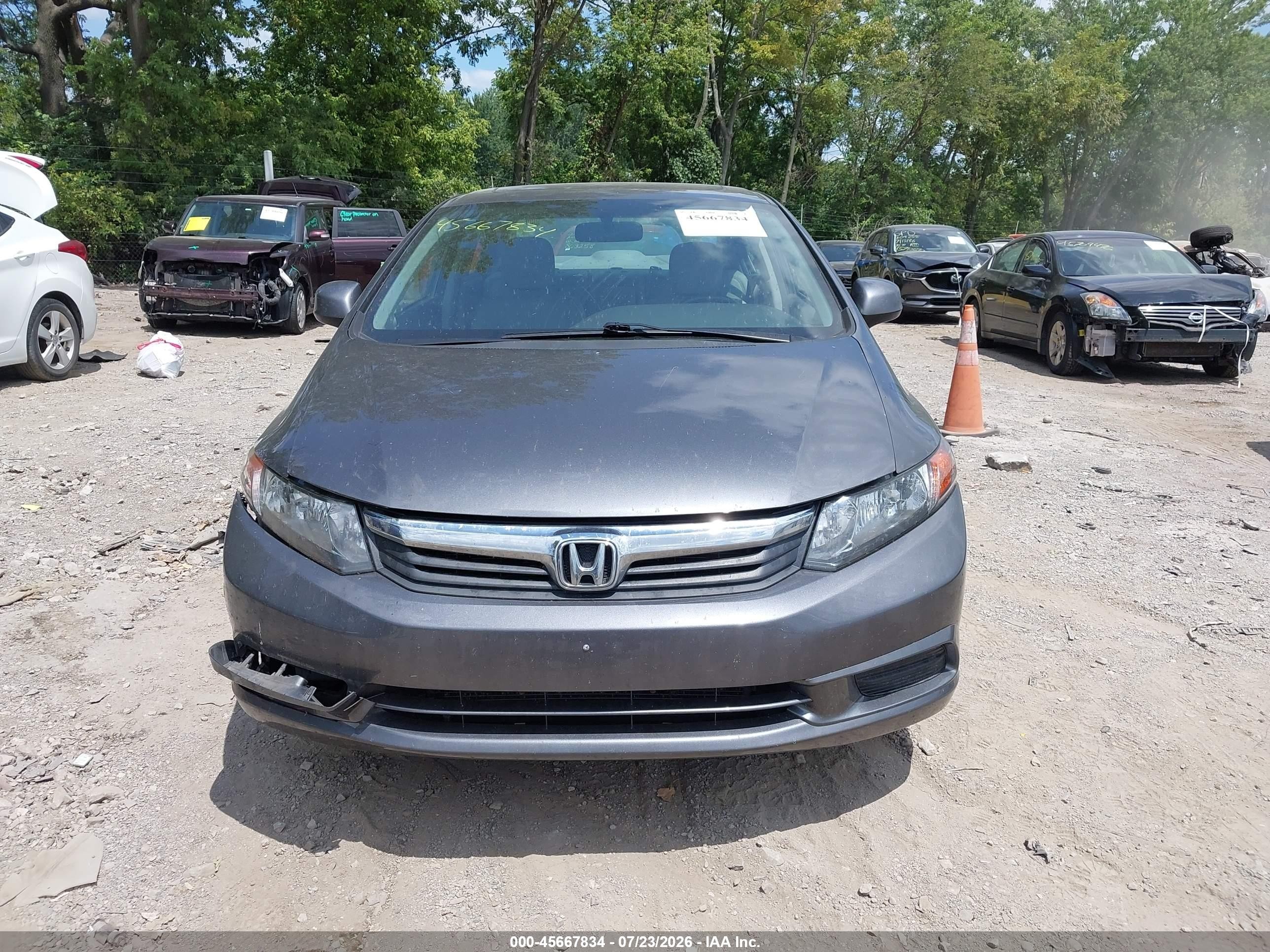 2012 Honda Civic Ex-l Gray vin: 19XFB2F90CE023652