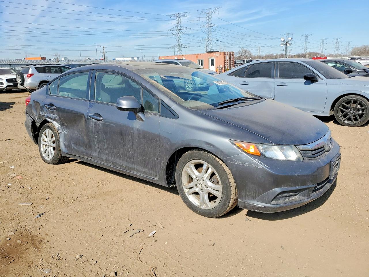 2012 Honda Civic Exl Gray vin: 19XFB2F90CE032111
