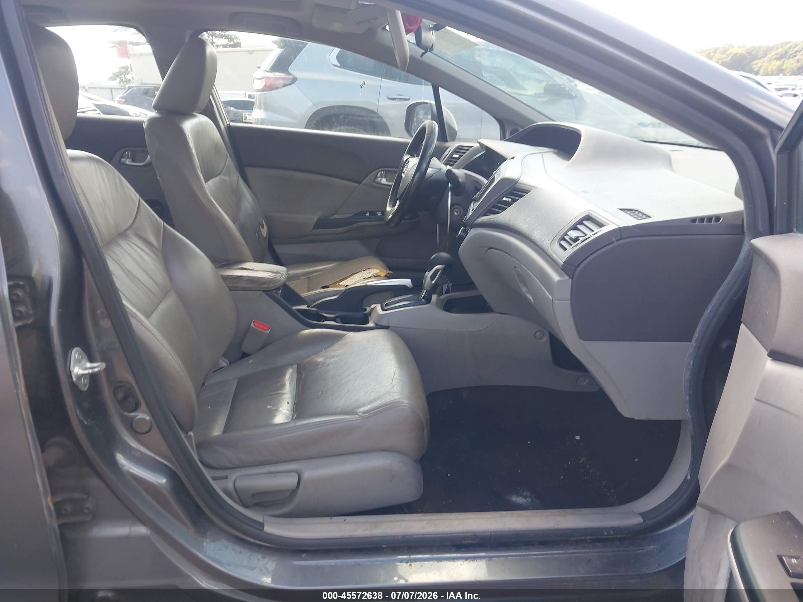 2012 Honda Civic Ex-l Gray vin: 19XFB2F90CE040239