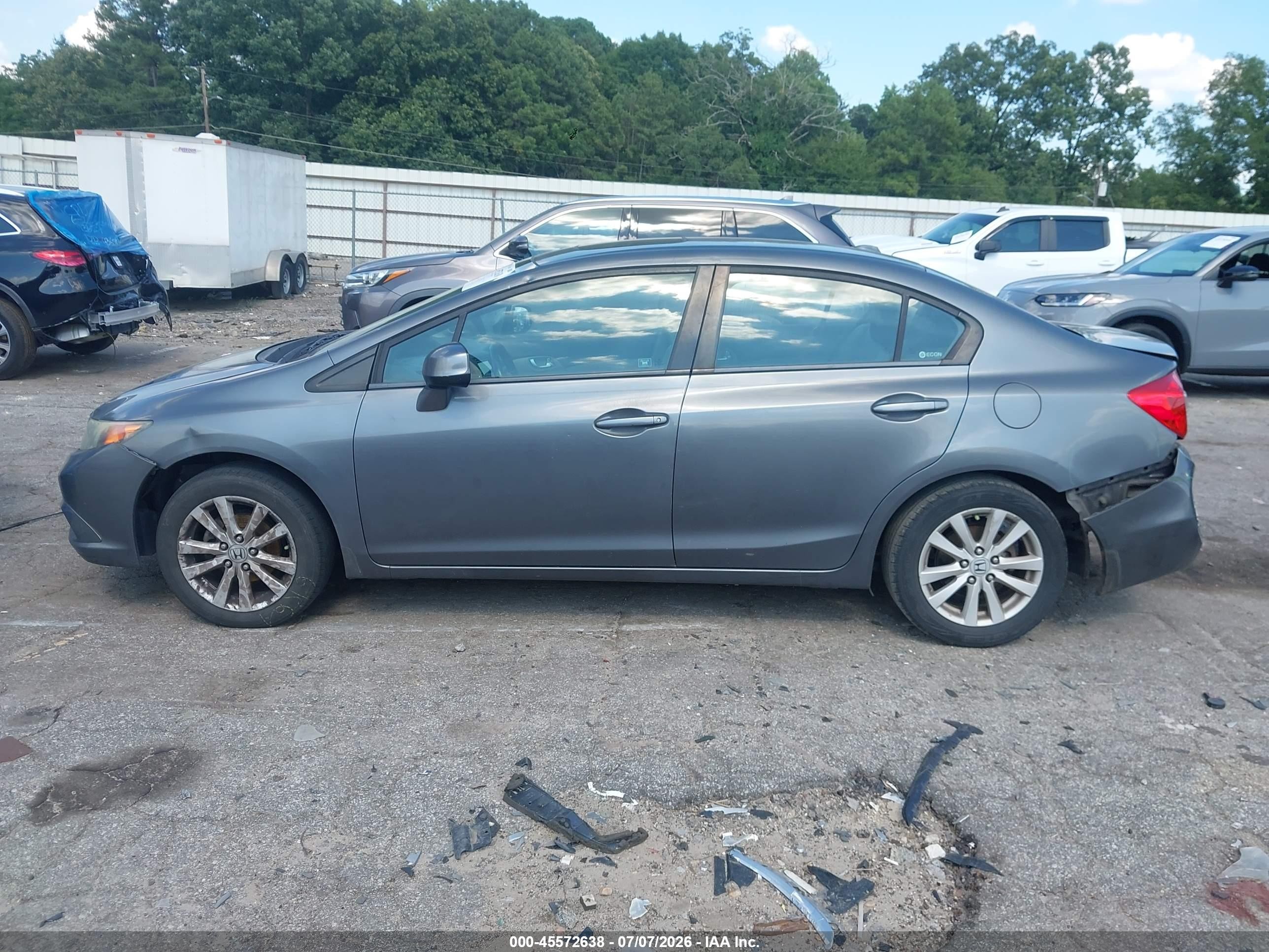 2012 Honda Civic Ex-l Gray vin: 19XFB2F90CE040239