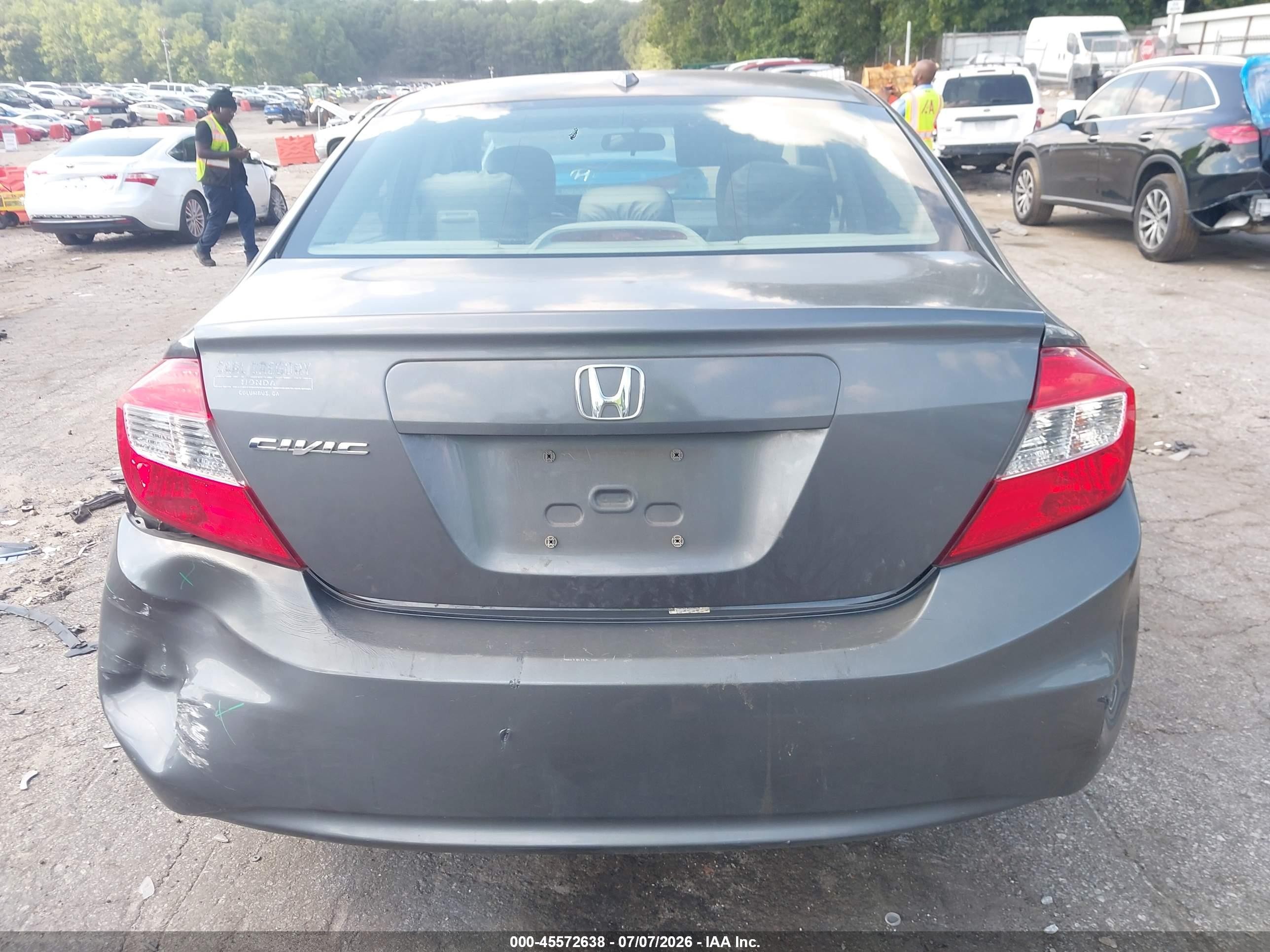 2012 Honda Civic Ex-l Gray vin: 19XFB2F90CE040239