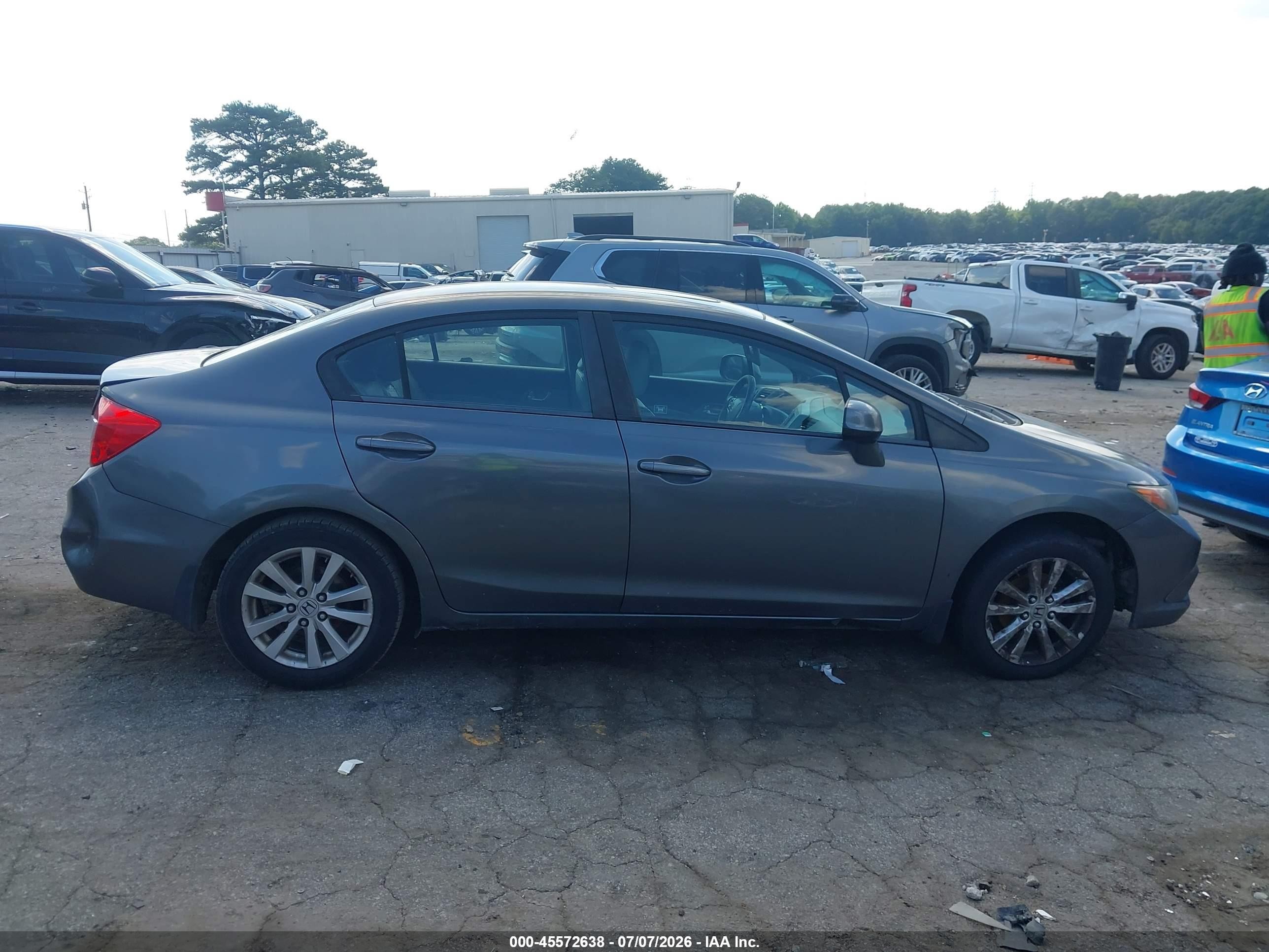 2012 Honda Civic Ex-l Gray vin: 19XFB2F90CE040239