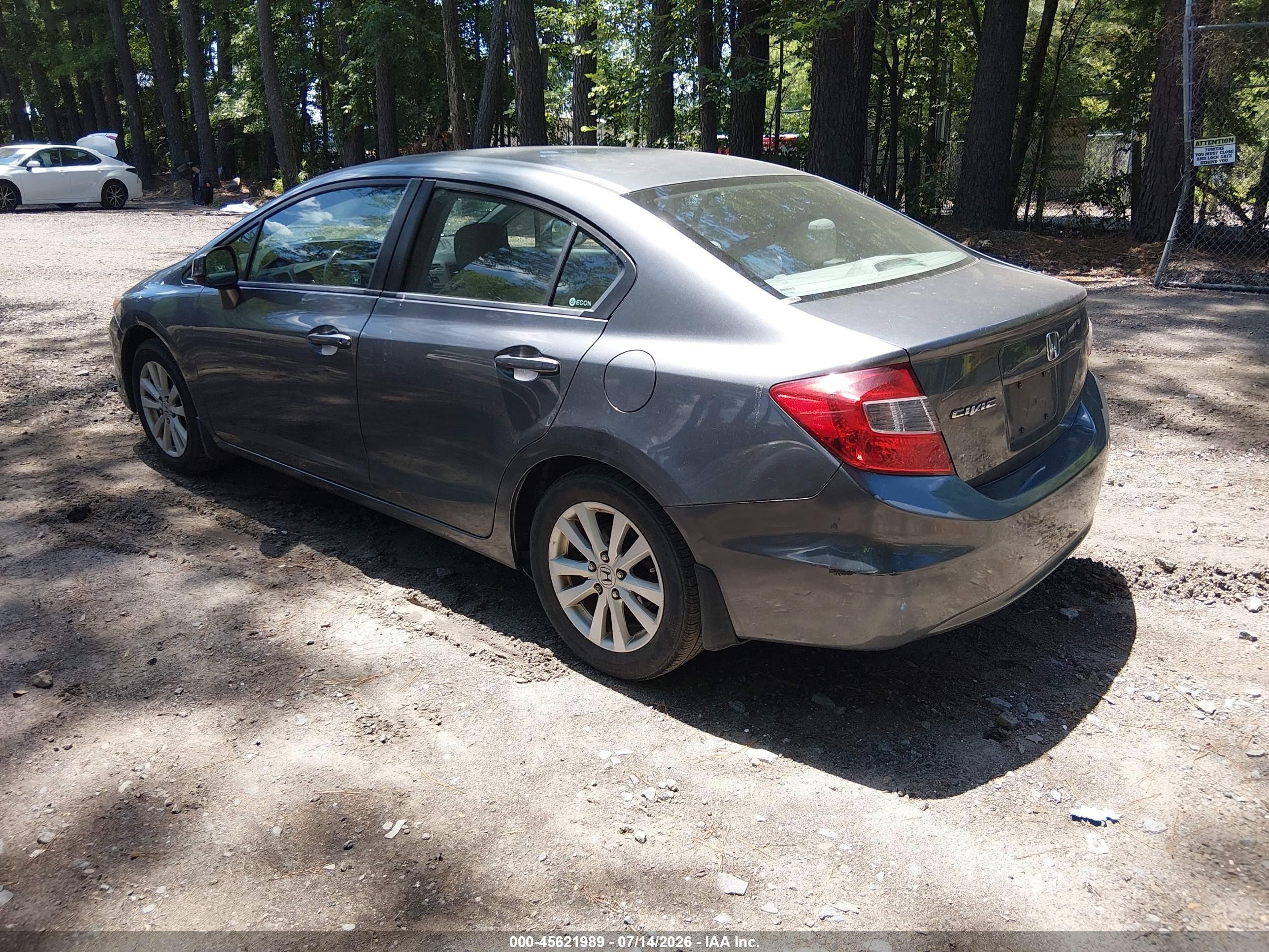 2012 Honda Civic Ex-l Gray vin: 19XFB2F90CE047871