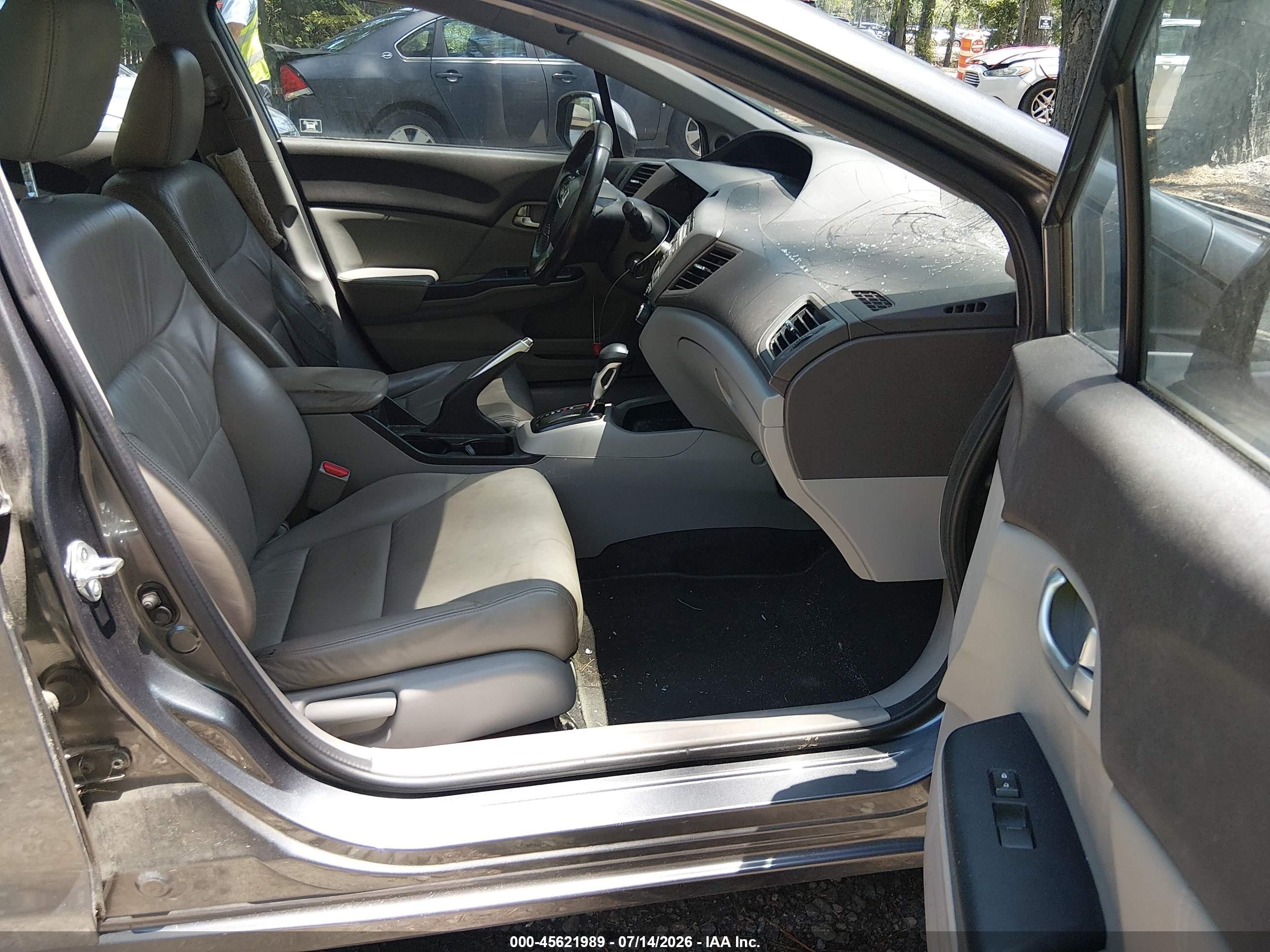 2012 Honda Civic Ex-l Gray vin: 19XFB2F90CE047871