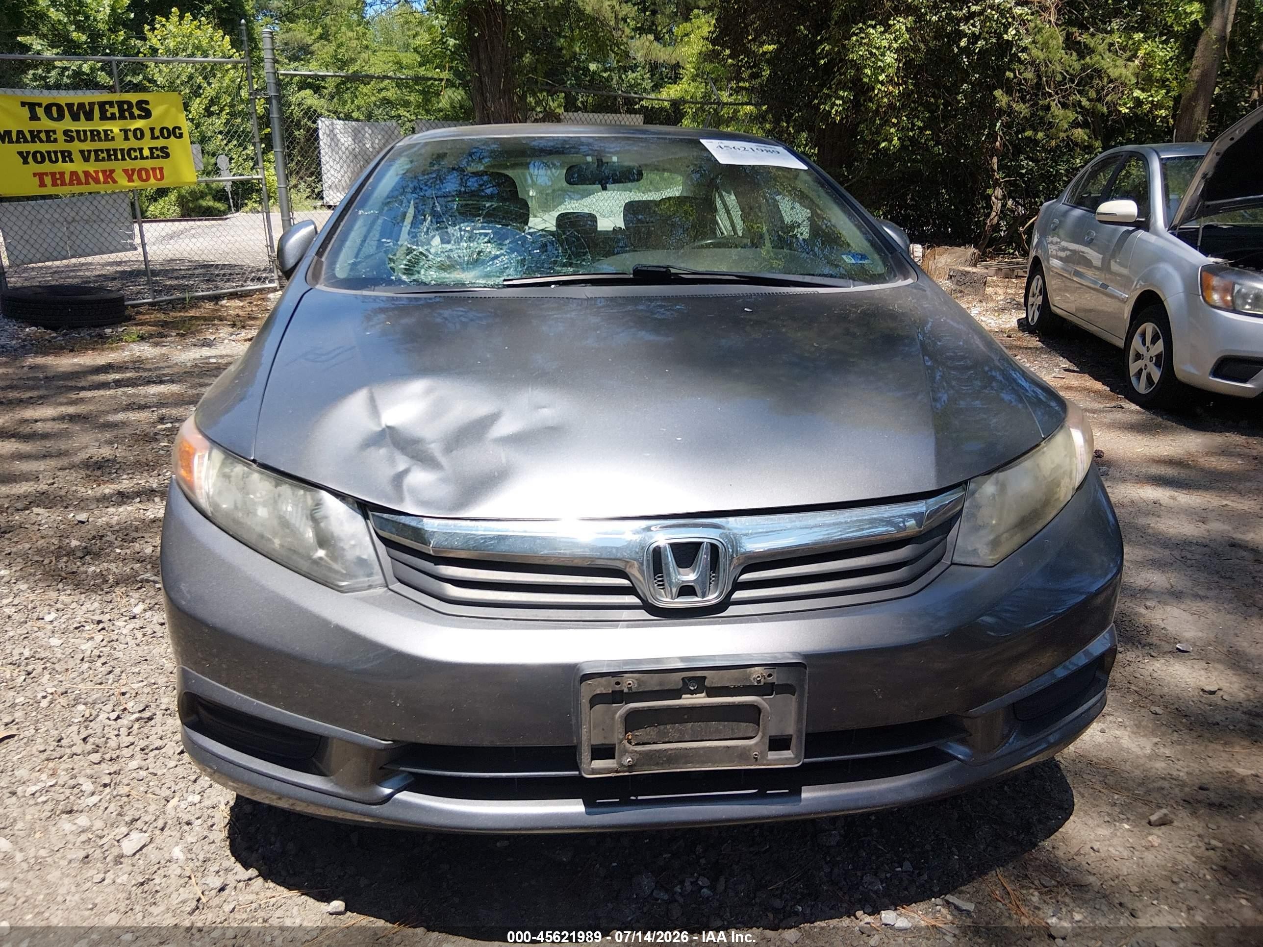 2012 Honda Civic Ex-l Gray vin: 19XFB2F90CE047871