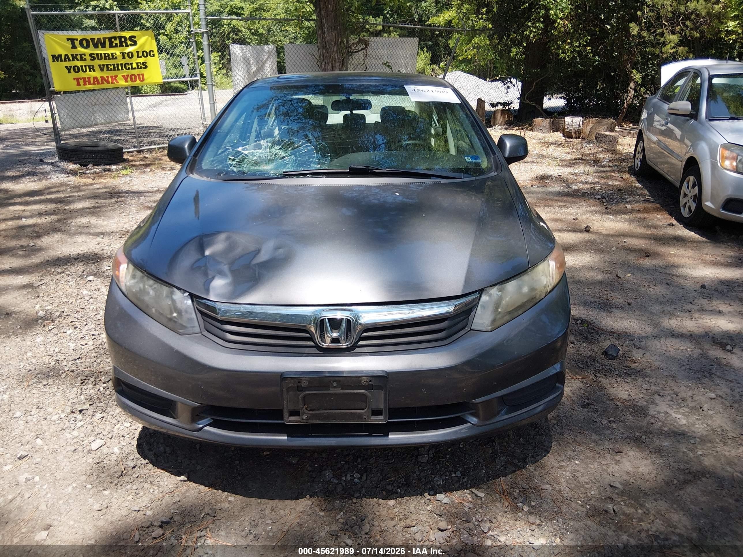 2012 Honda Civic Ex-l Gray vin: 19XFB2F90CE047871
