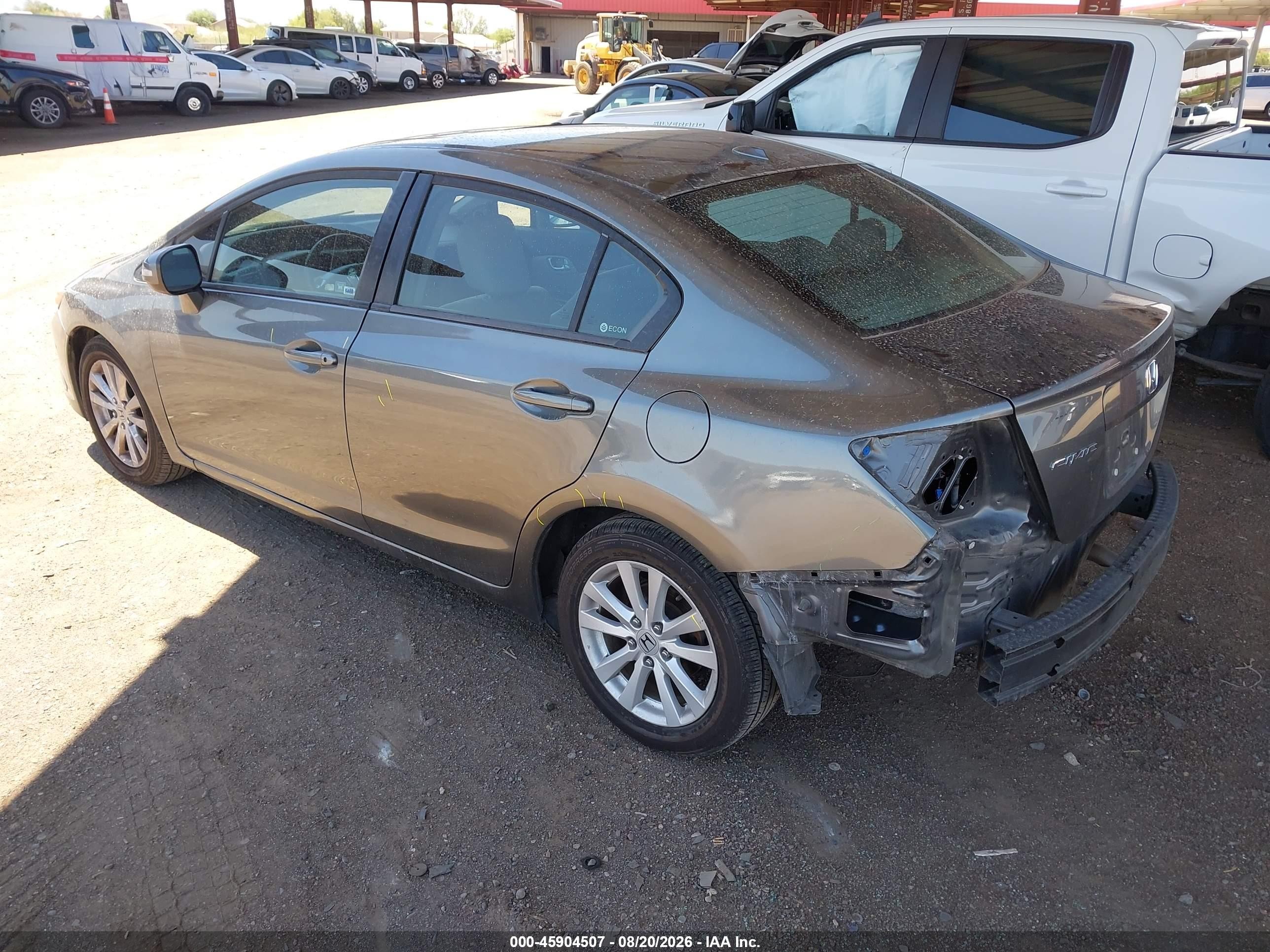 2012 Honda Civic Ex-l Gray vin: 19XFB2F90CE358510