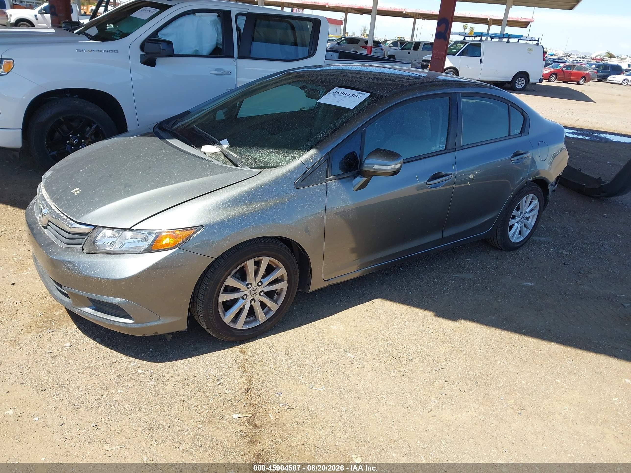 2012 Honda Civic Ex-l Gray vin: 19XFB2F90CE358510