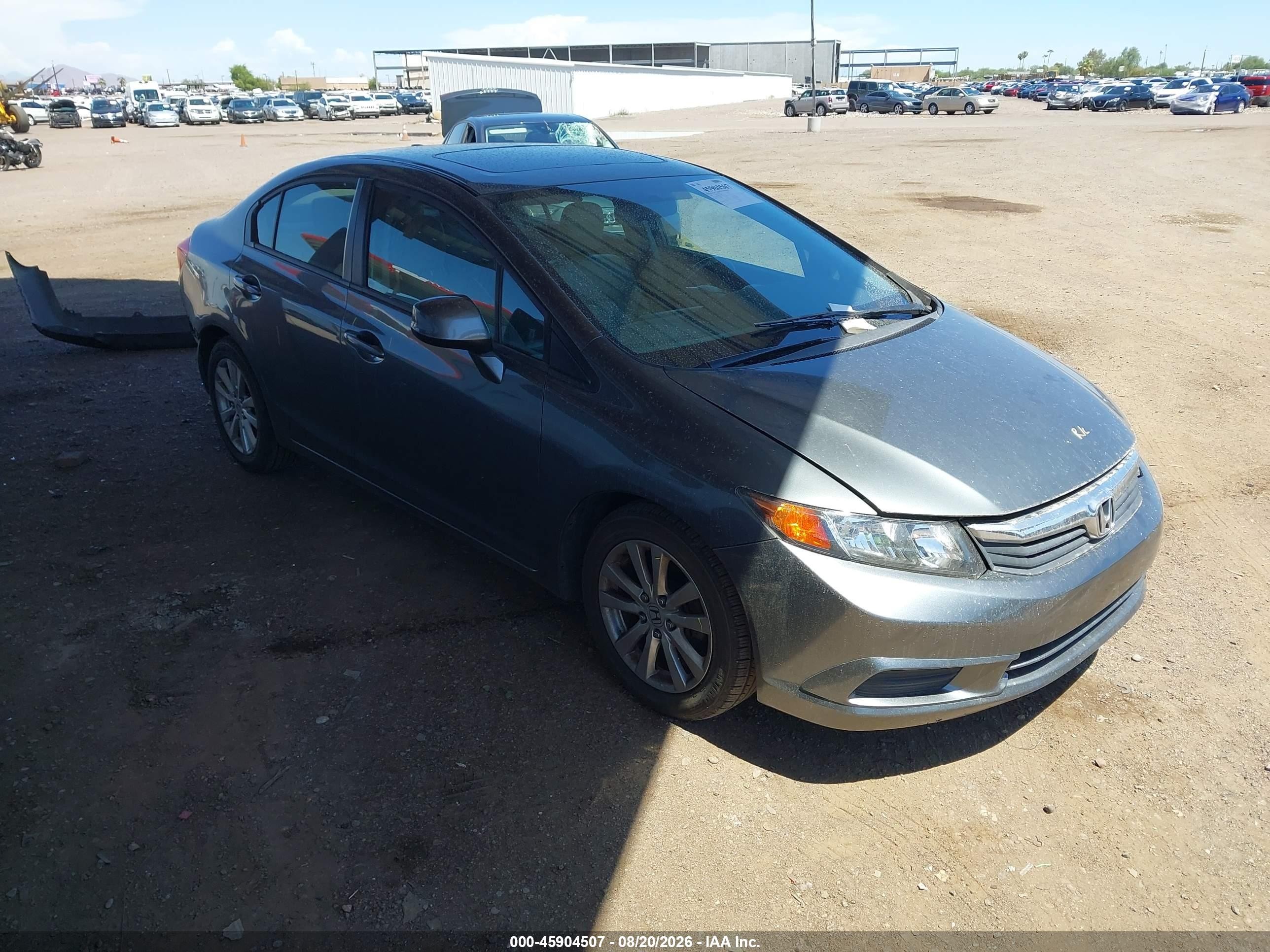 2012 Honda Civic Ex-l Gray vin: 19XFB2F90CE358510