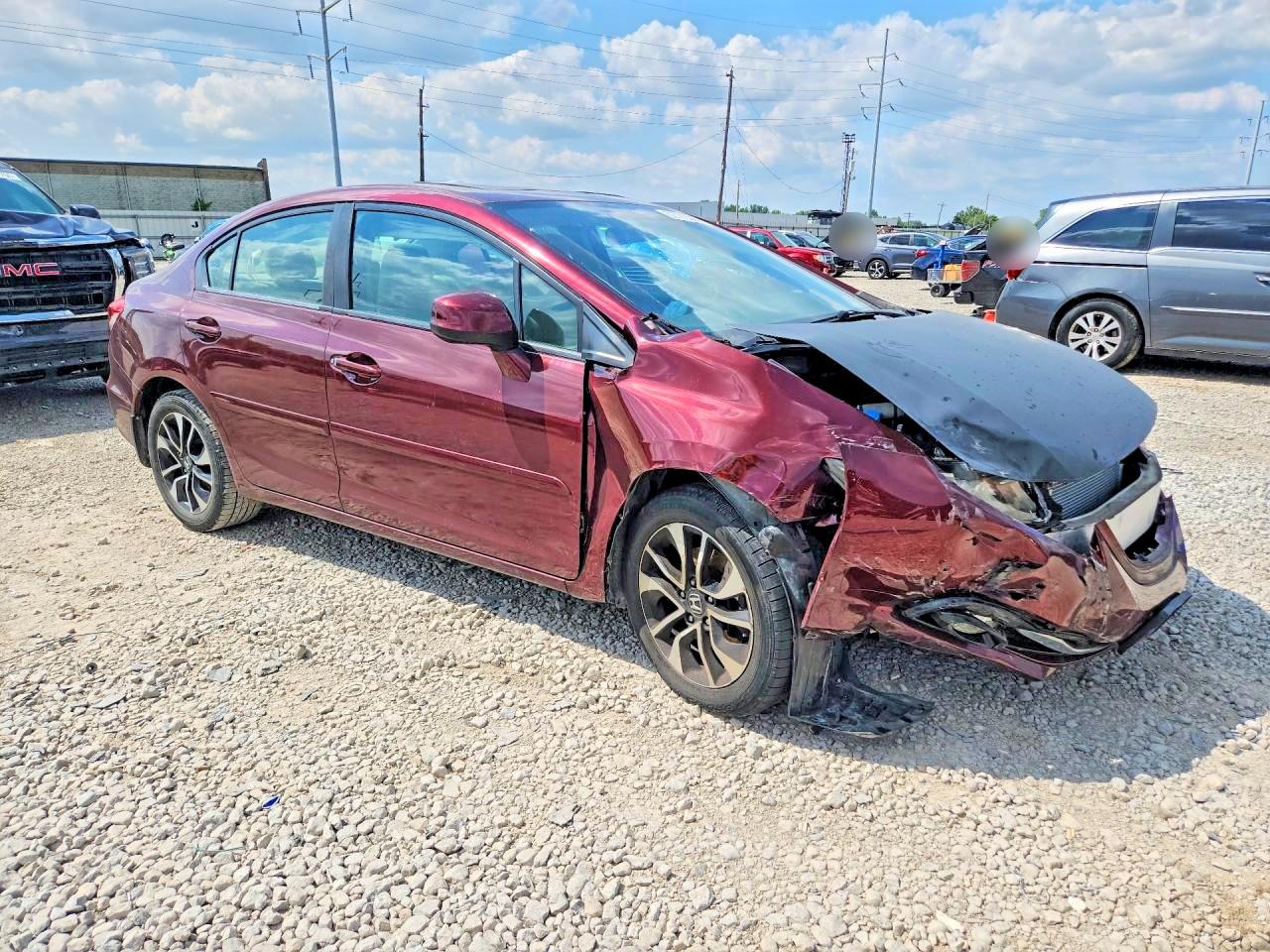 2013 Honda Civic Exl Burgundy vin: 19XFB2F90DE008070