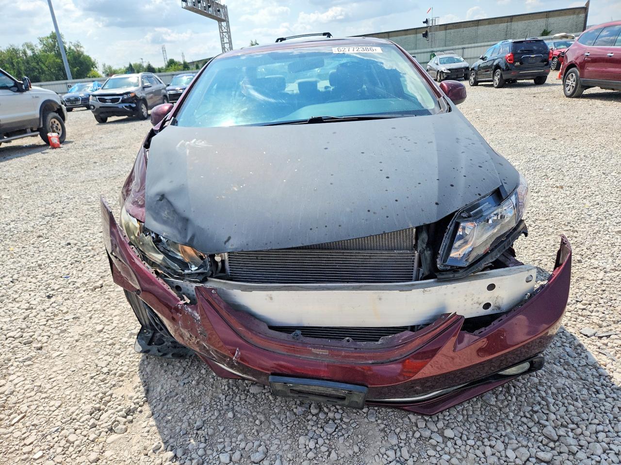 2013 Honda Civic Exl Burgundy vin: 19XFB2F90DE008070
