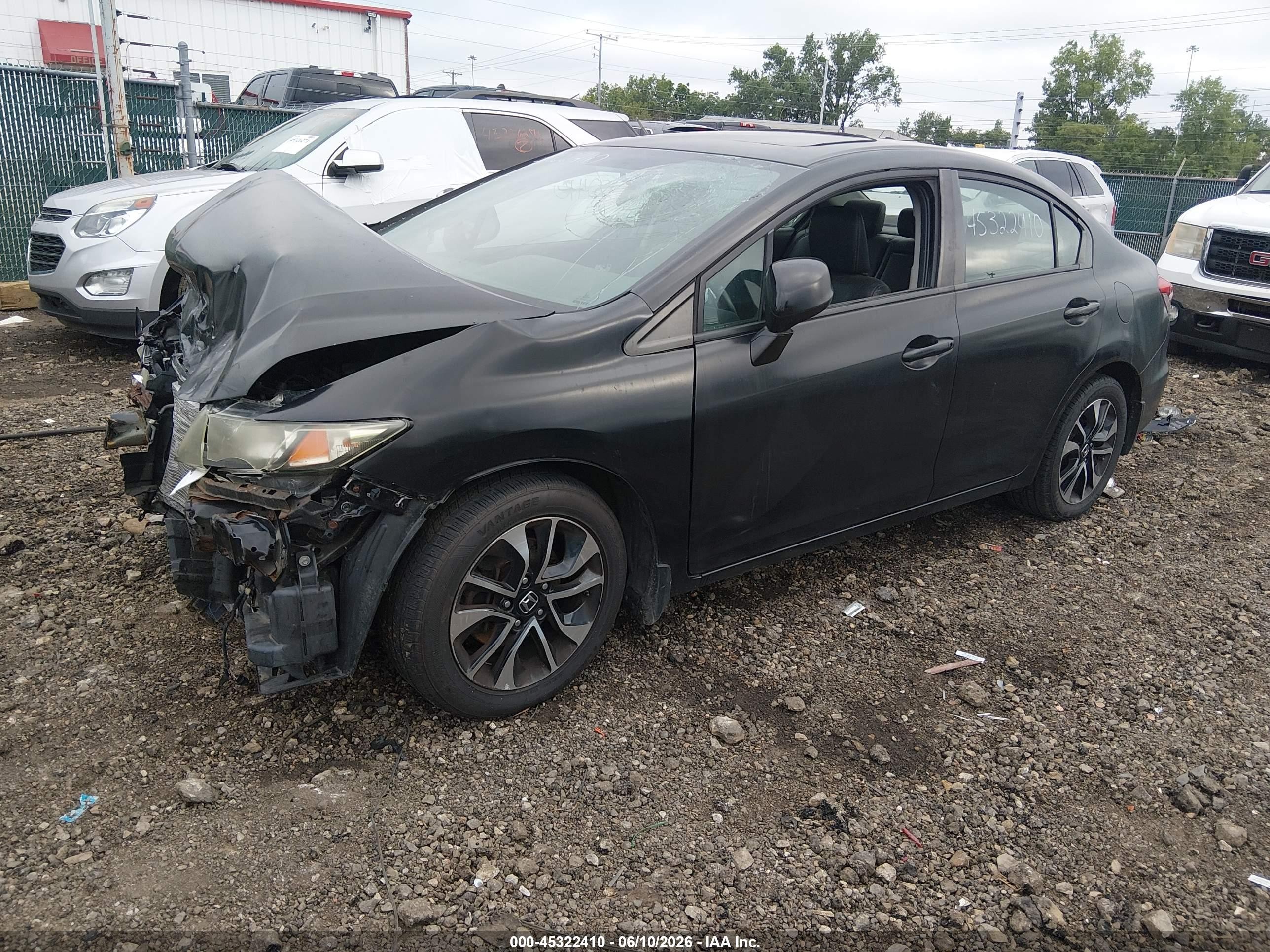 2013 Honda Civic Ex-l Black vin: 19XFB2F90DE022938
