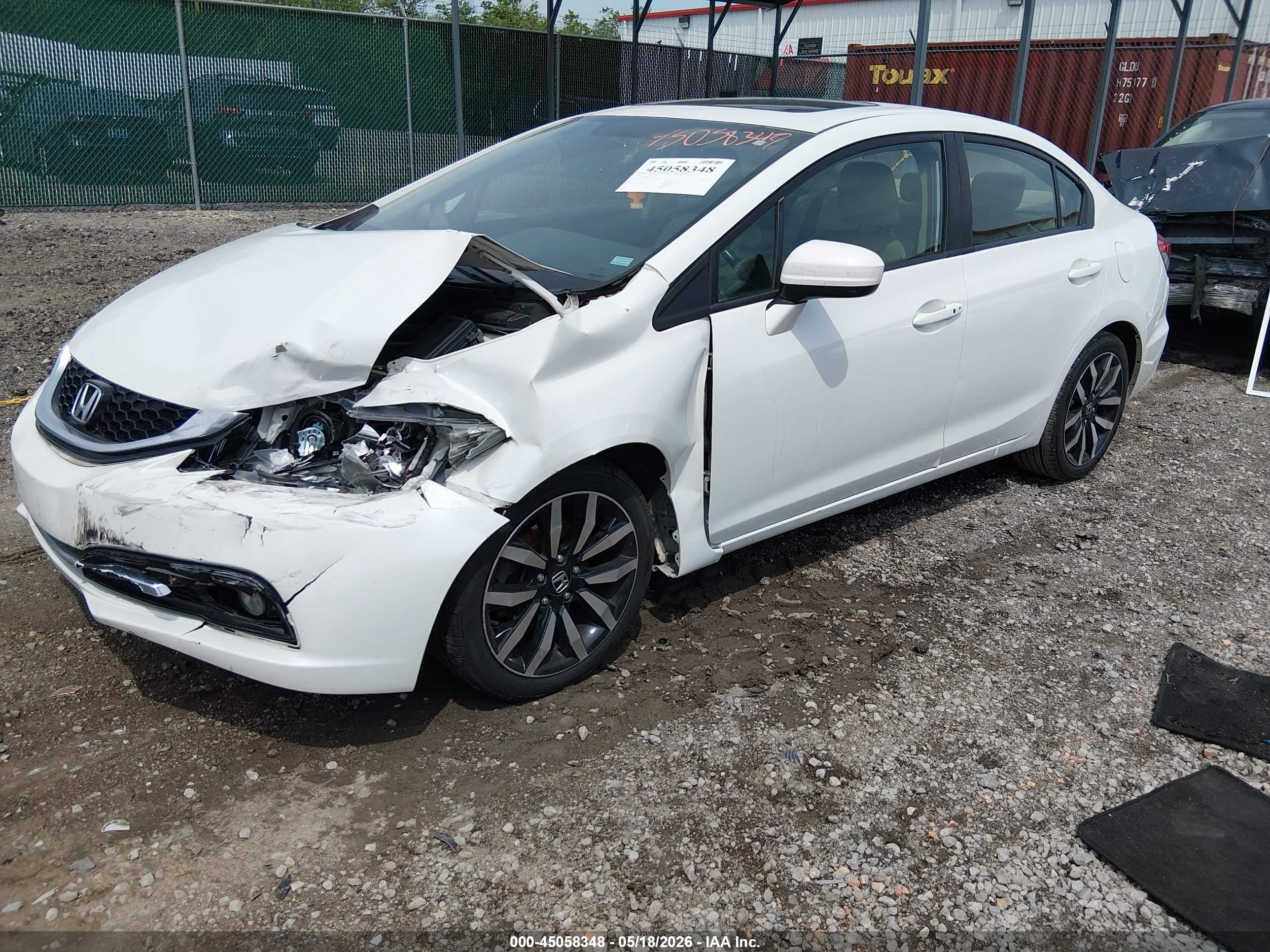 2015 Honda Civic Ex-l Белый vin: 19XFB2F90FE019833