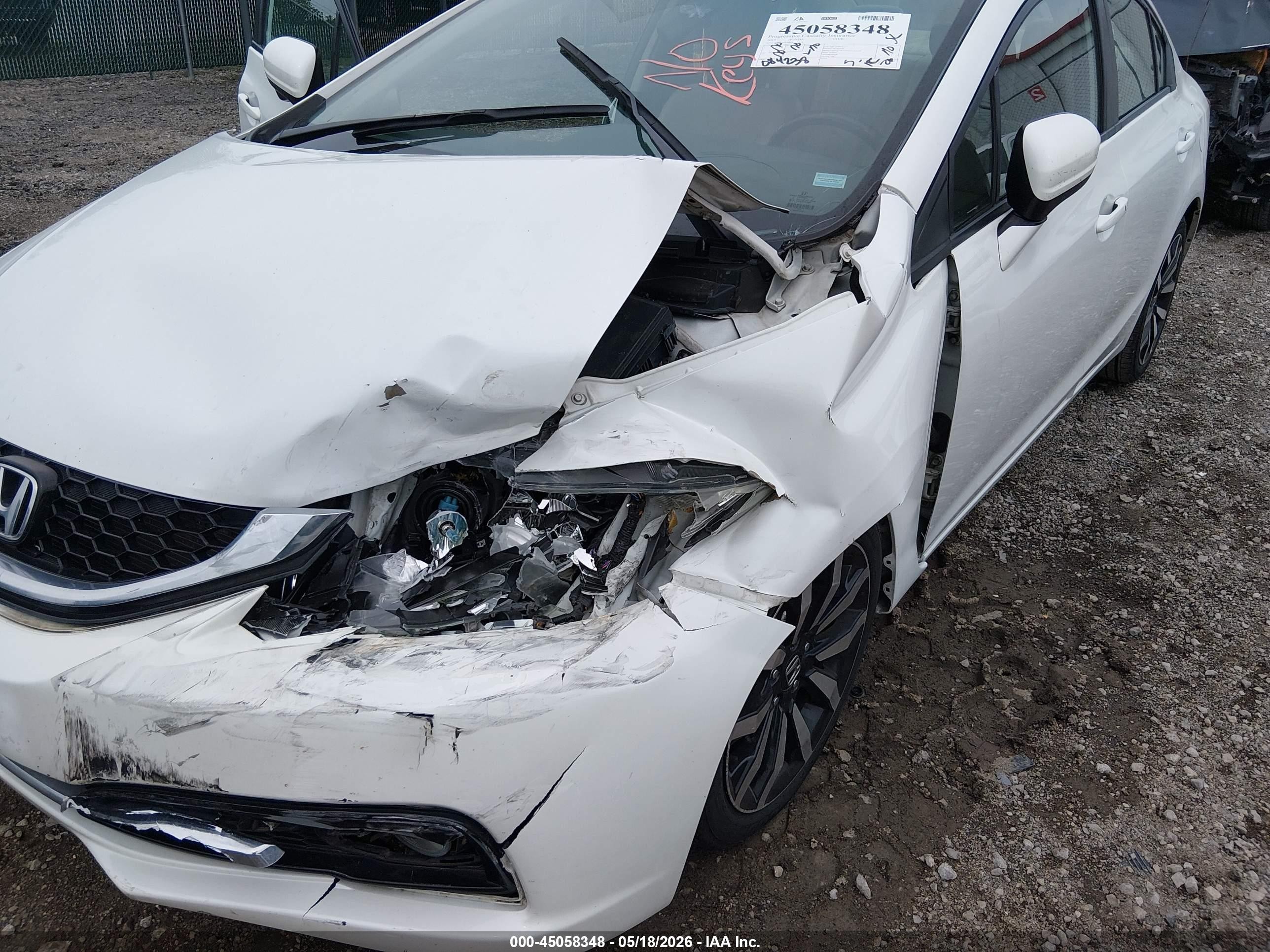 2015 Honda Civic Ex-l Белый vin: 19XFB2F90FE019833