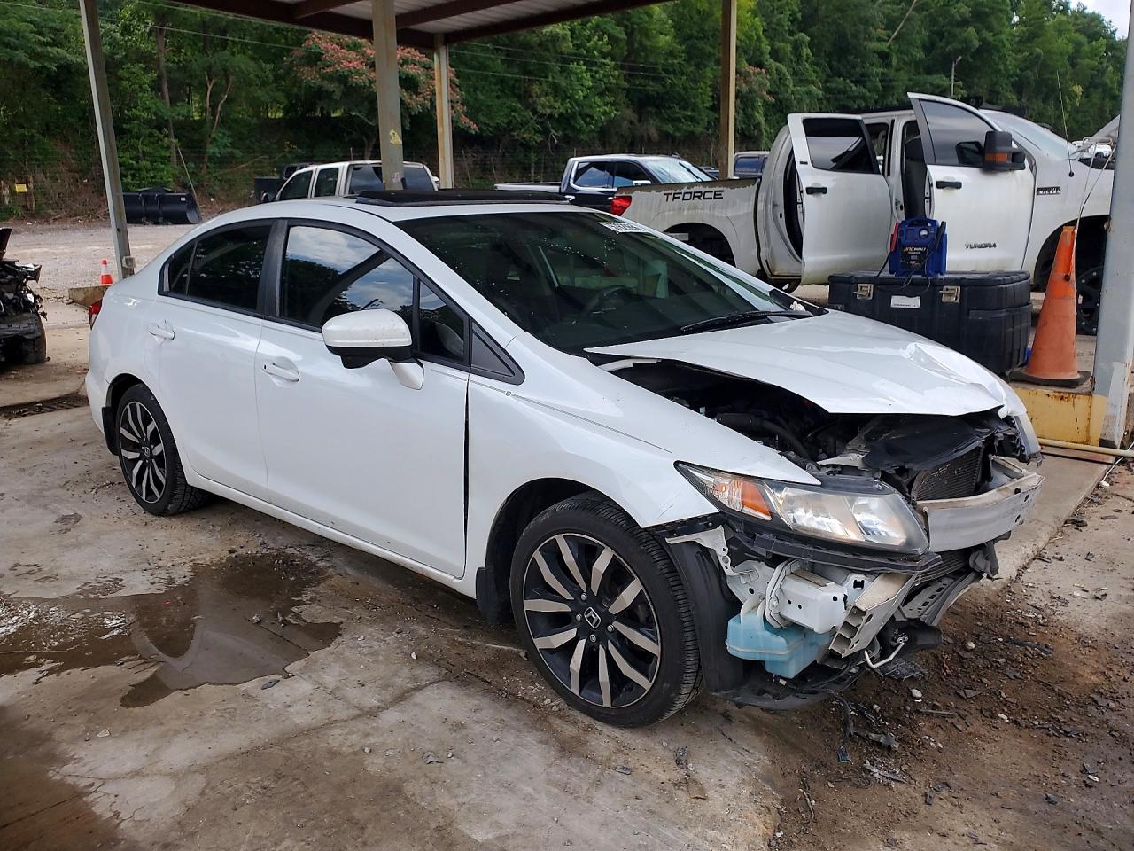 2015 Honda Civic Exl White vin: 19XFB2F90FE021601