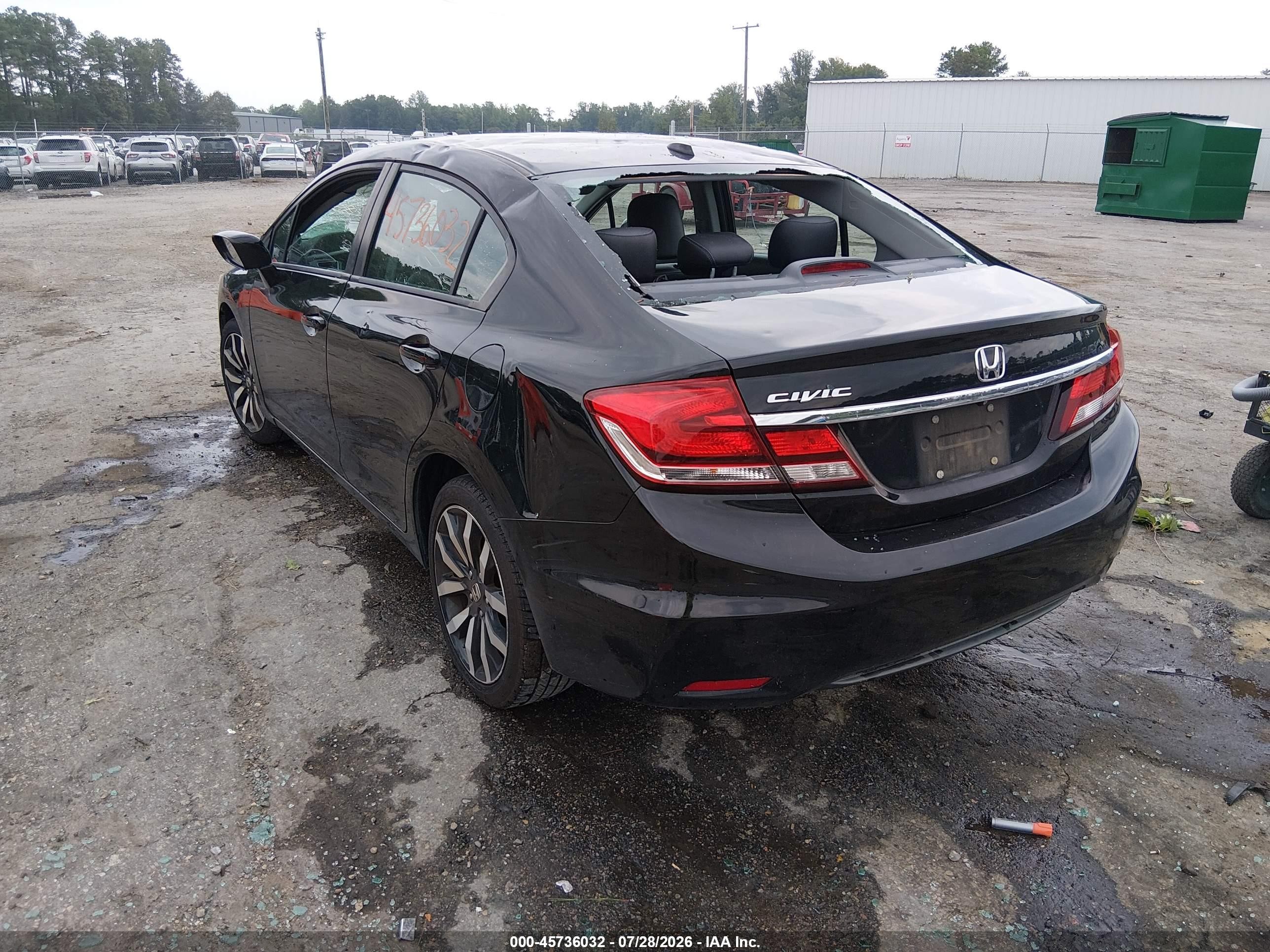 2015 Honda Civic Ex-l Black vin: 19XFB2F90FE055375